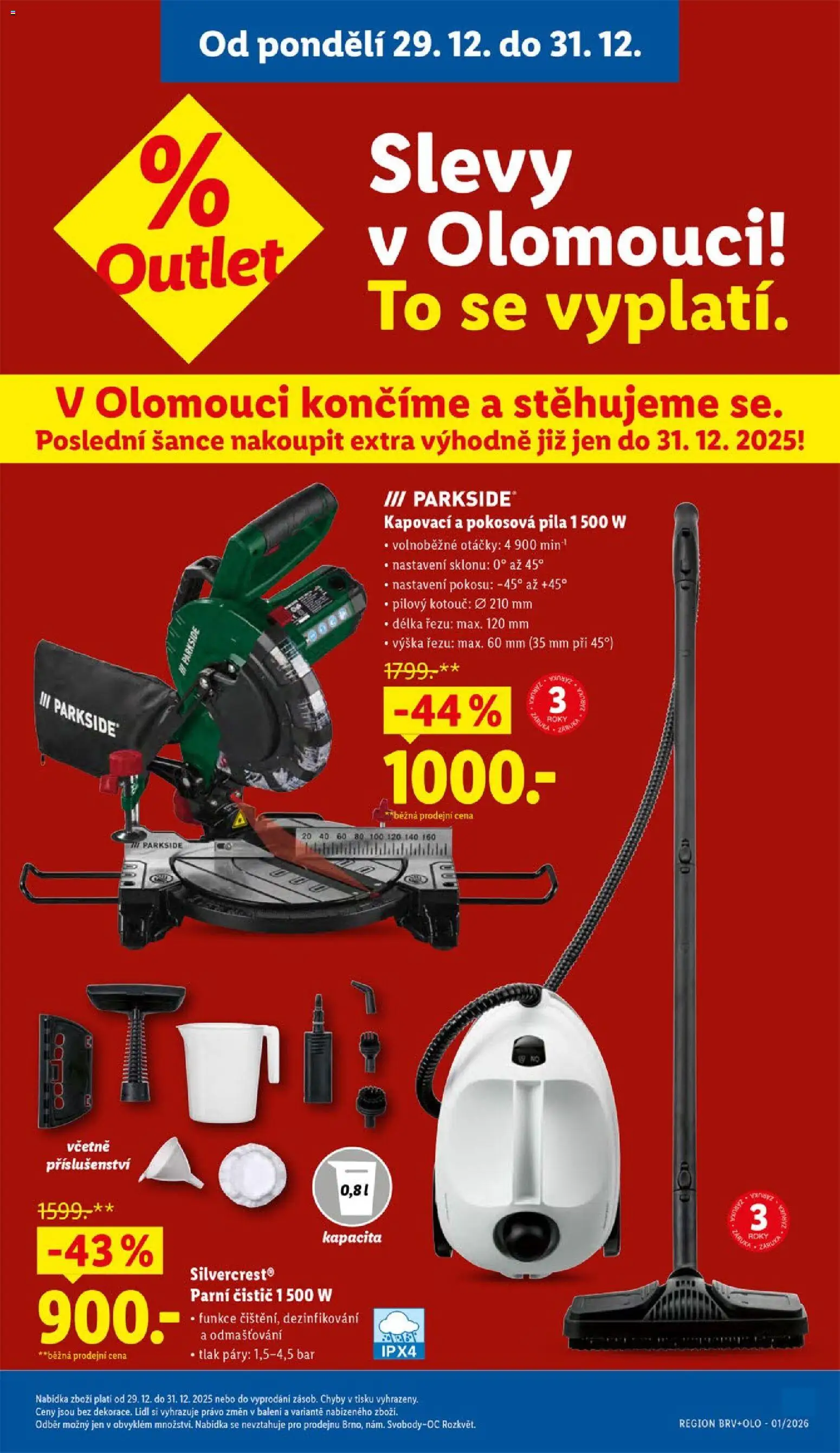 Lidl leták od 29.12.2025 | Strana: 7 | Produkty: Parkside, Pokosová pila, Parní čistič, Pila