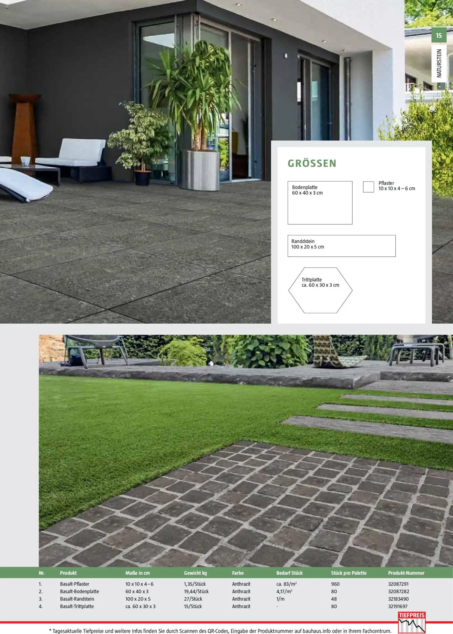 Bauhaus Gartenbaumaterialien 2026 – gültig ab 02.03.2026 | Seite: 15 | Produkte: Gewicht