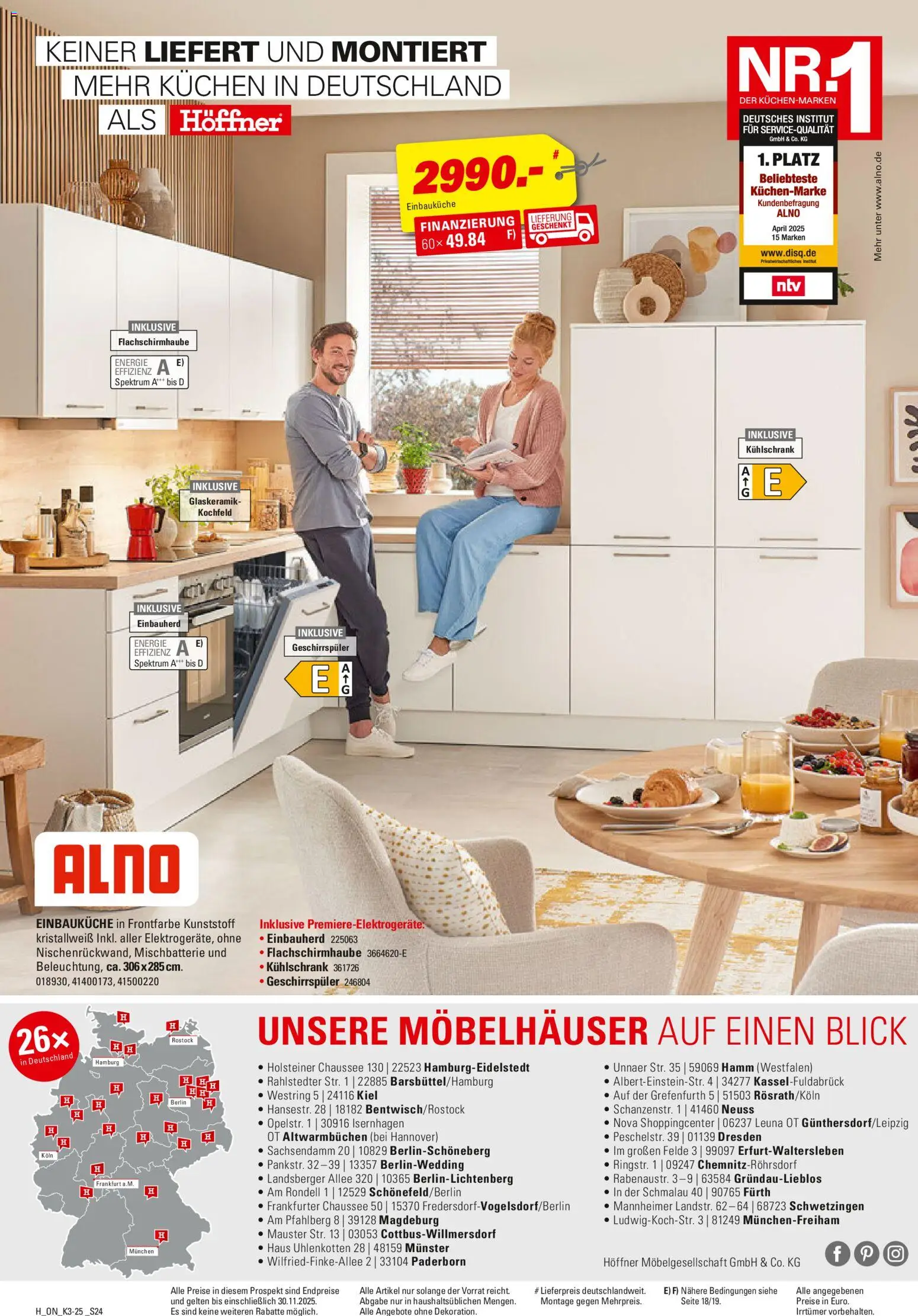 Höffner Küchen Power  – gültig ab 12.11.2025 | Seite: 24 | Produkte: Geschirrspüler, Einbauküche, Kühlschrank, Kochfeld
