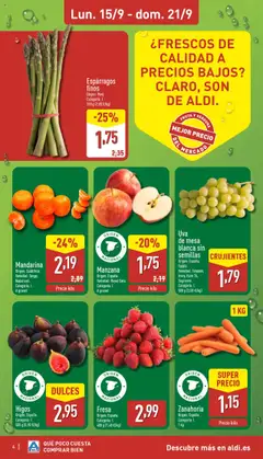 Manzana, Origen: España. Variedad: Royal Gala. Categoría: I. A granel │ válido desde el 15.09.2025 | Página: 4 | Productos: Νερό καρύδας, Zanahoria, Manzana, Mesa