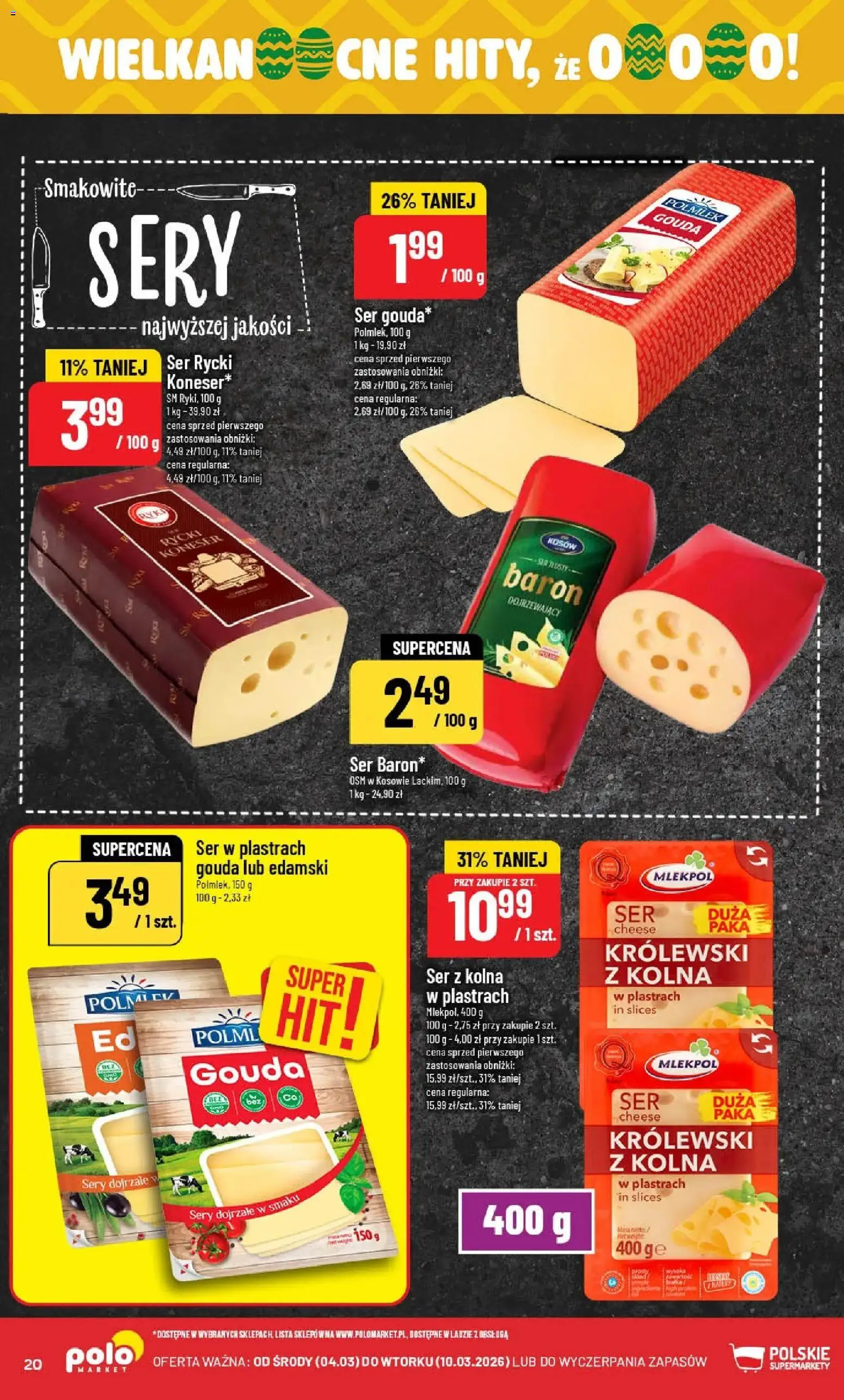 POLOmarket gazetka od 04.03.2026 | Strona: 20 | Produkty: Sery, Ser