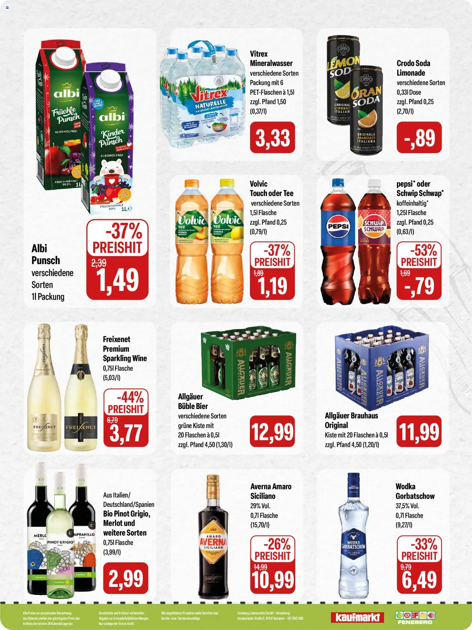 Feneberg Angebote – gültig ab 04.12.2025 | Seite: 16 | Produkte: Freixenet, Volvic touch, Mineralwasser, Wodka