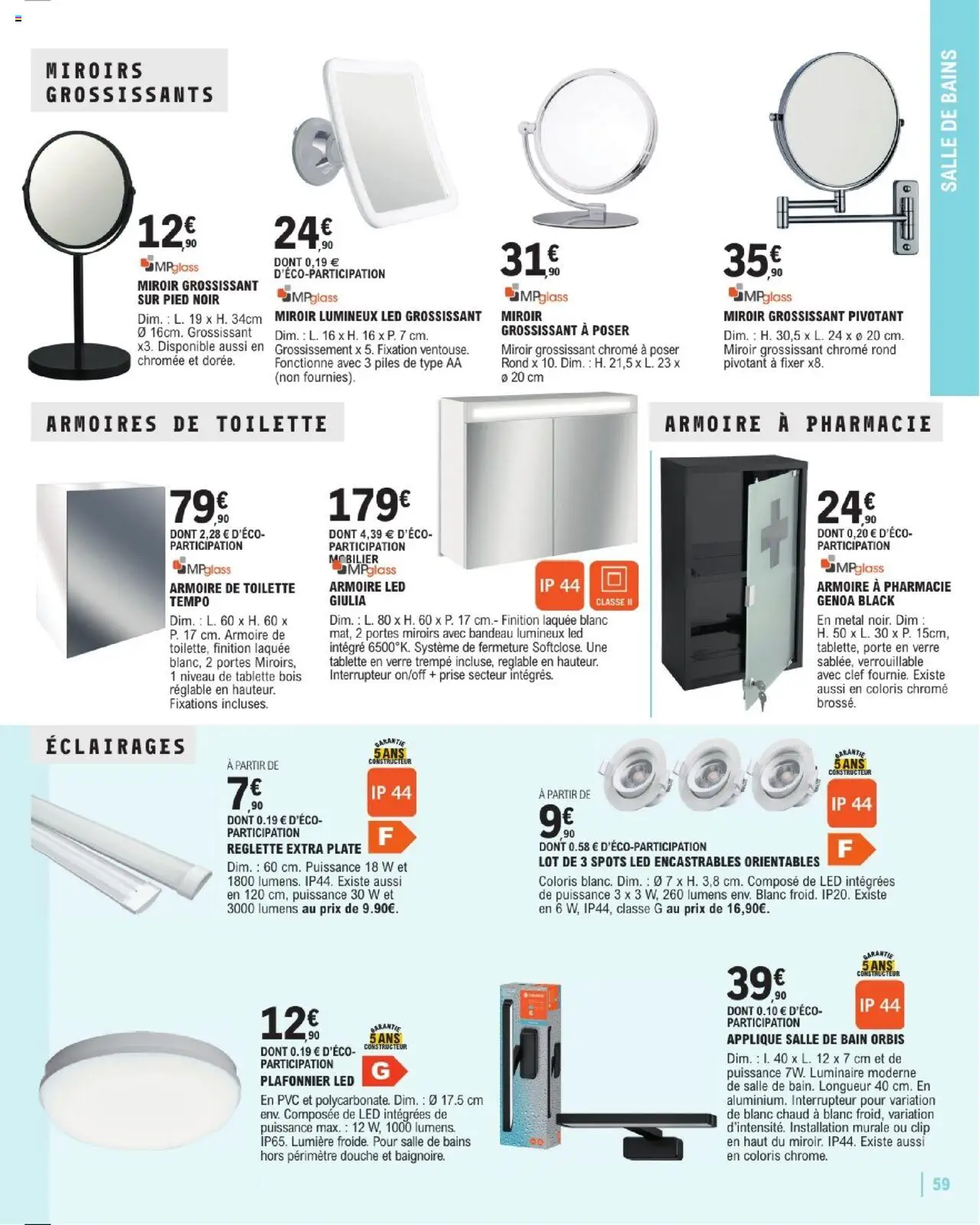  | Page: 59 | Produits: Tablette, Armoire, Douche, Miroir