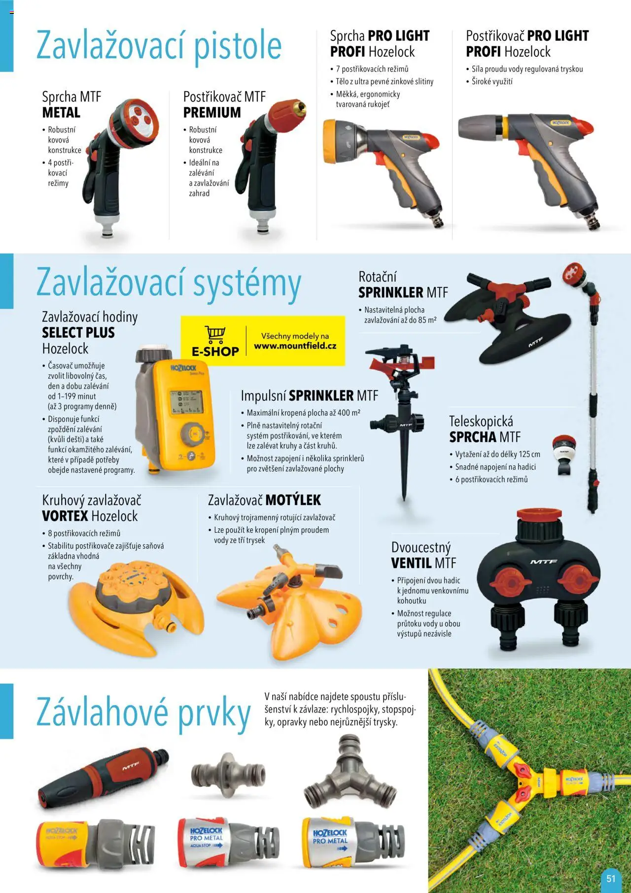 Mountfield katalog 2025 od 16.04.2025 | Strana: 51 | Produkty: Hodiny, Sprcha, Modely, Postřikovač