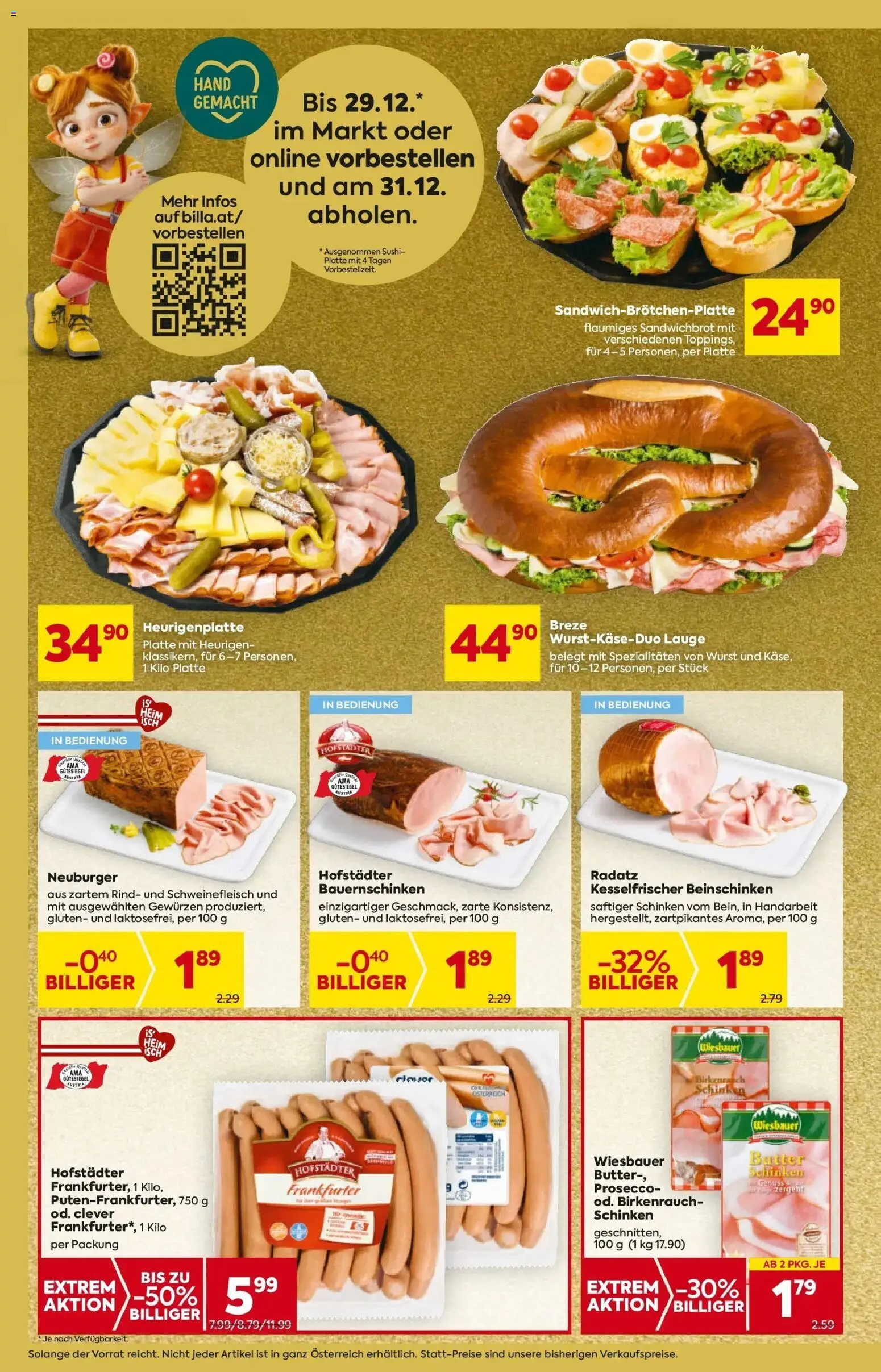 Billa Flugblatt - Oberndorf Bei Salzburg, Lamprechtshausen, Maria Alm gültig ab 27.12.2025 | Seite: 8 | Produkte: Wurst, Butter, Schinken, Schweinefleisch