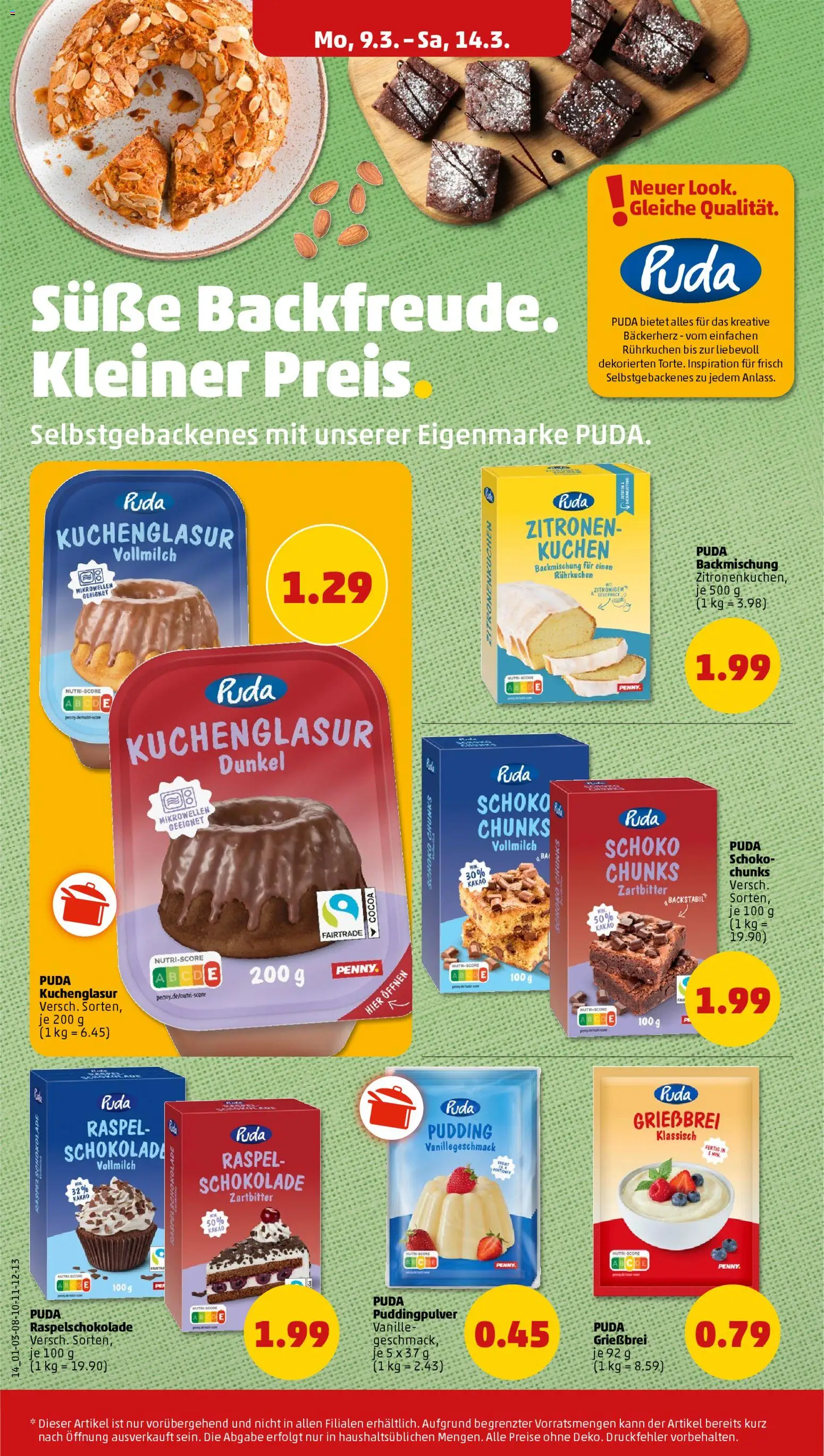 Penny Prospekt 	 – gültig ab 09.03.2026 | Seite: 16 | Produkte: Schokolade, Pudding, Kuchen, Zitronen