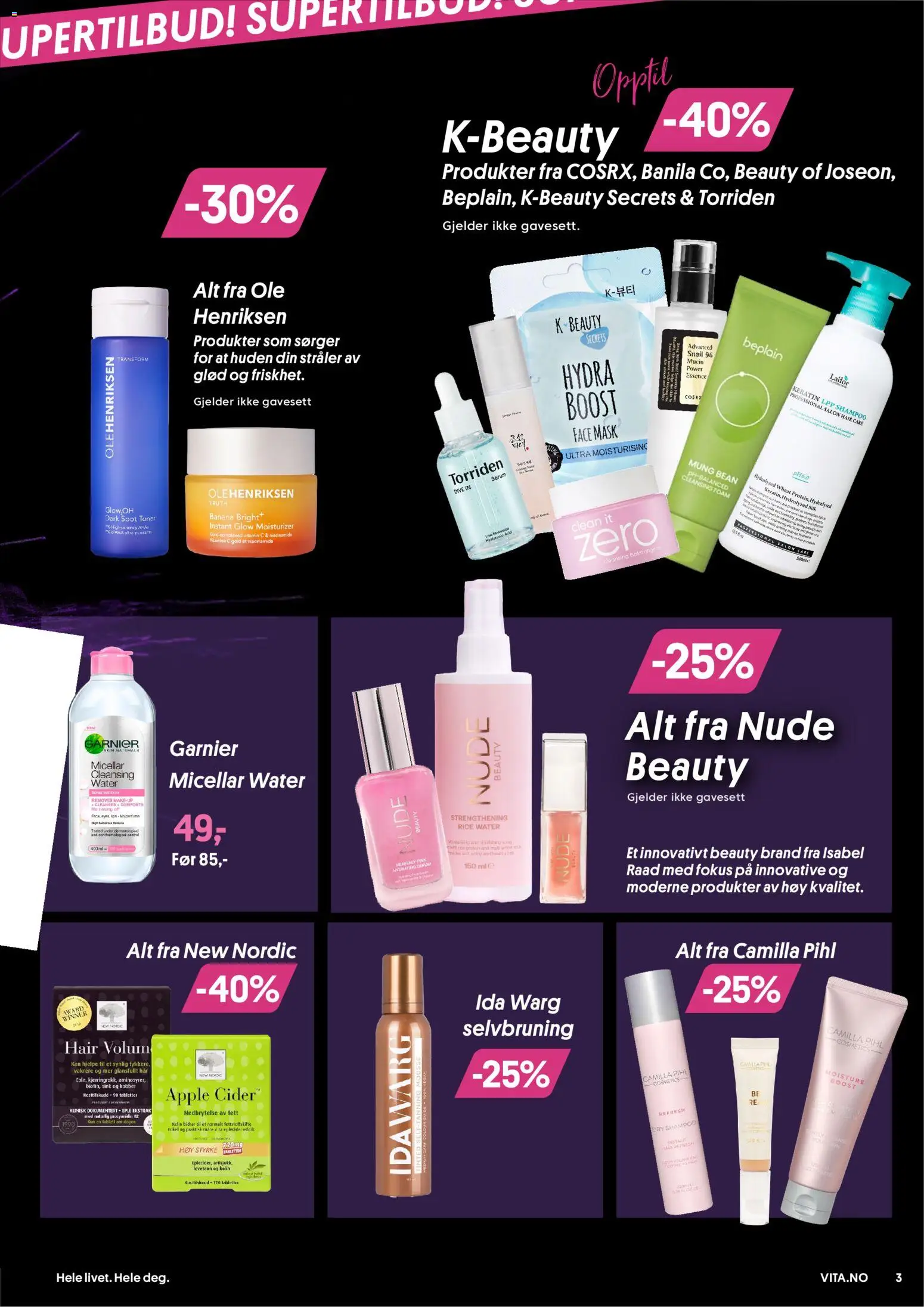 {H1} | Side: 3 | Produkter: Toner, Selvbruning, Gavesett, Shampoo