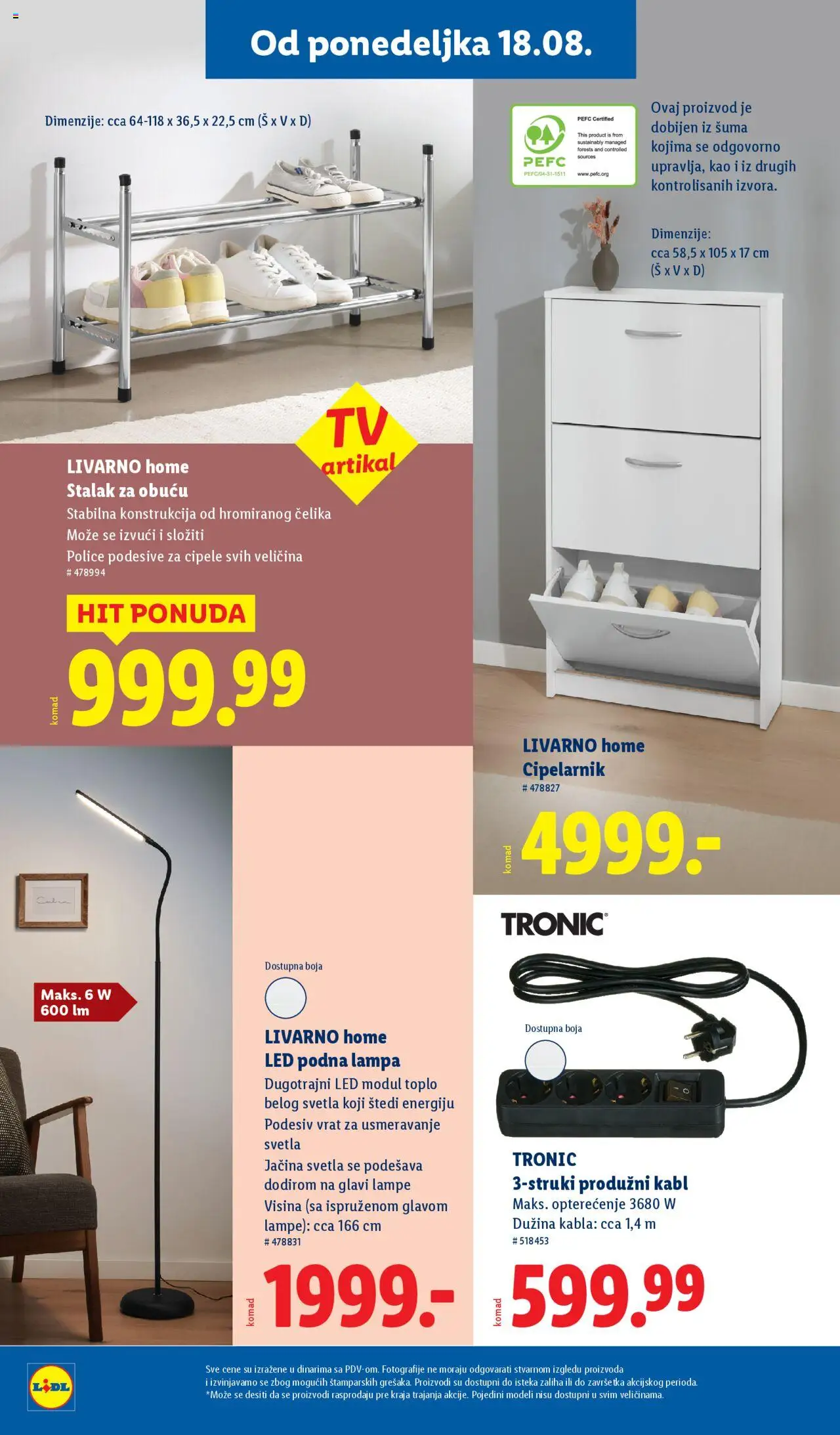 Lidl katalog - važi od 14.08.2025 | Strana: 18 | Proizvode: Kabl, Lampa, Podna lampa, Produžni kabl