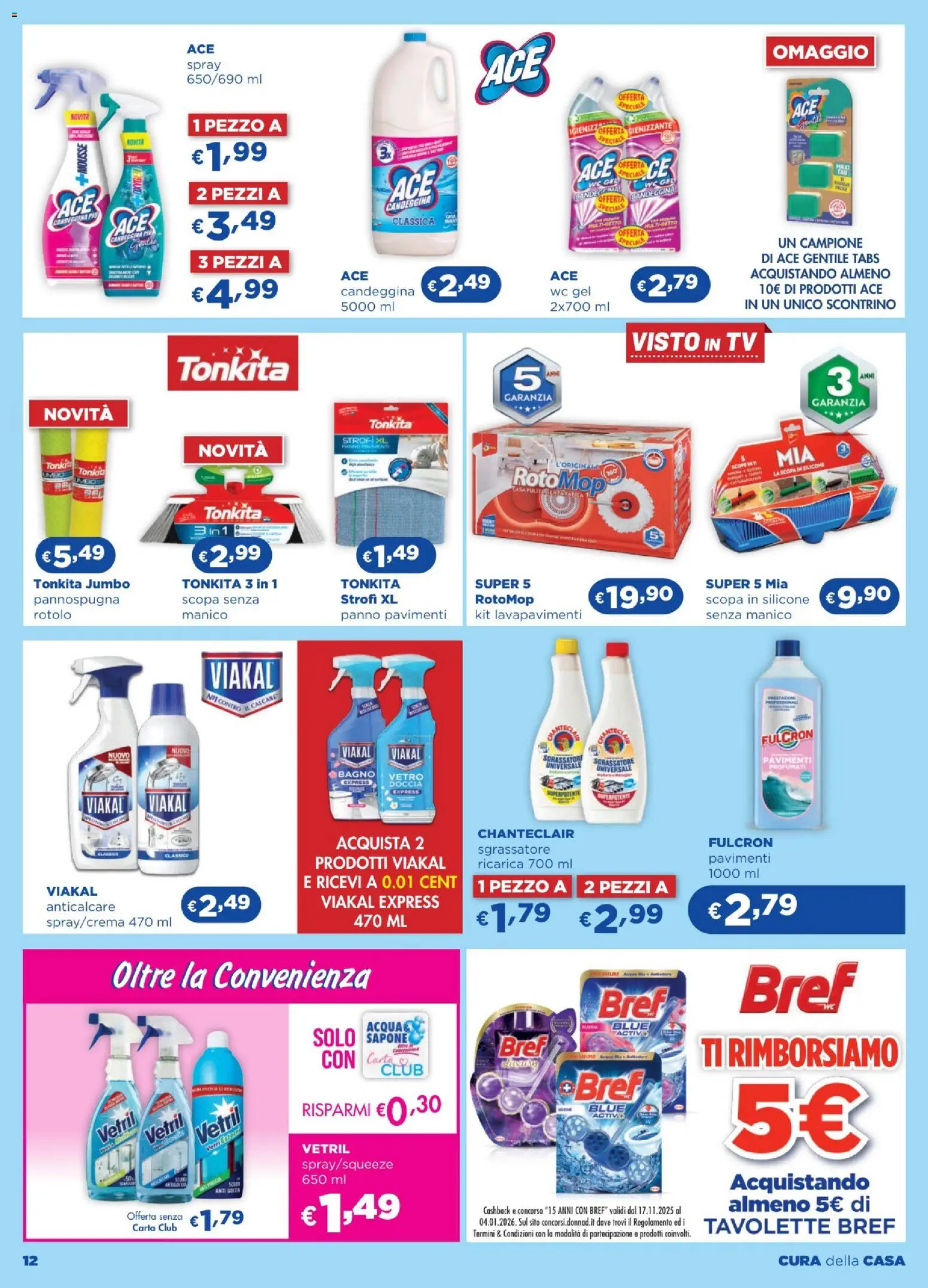 Volantino Acqua e Sapone del 27.11.2025 | Pagina: 12 | Prodotti: Anticalcare, Scopa, TV, WC