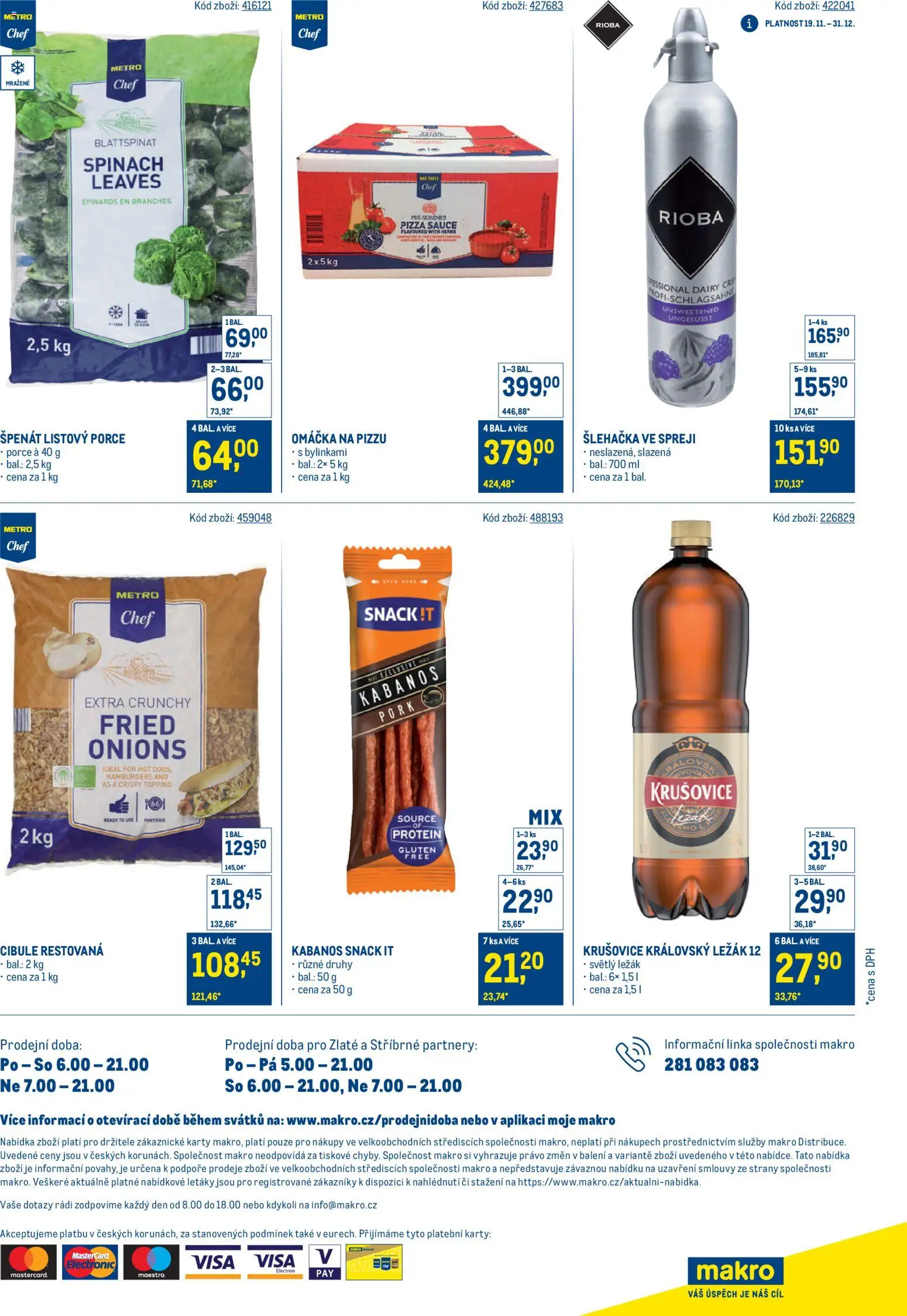 Makro leták - Stabilně výhodná cena od 19.11.2025 | Strana: 48 | Produkty: Špenát, Krušovice, Protein, Cibule