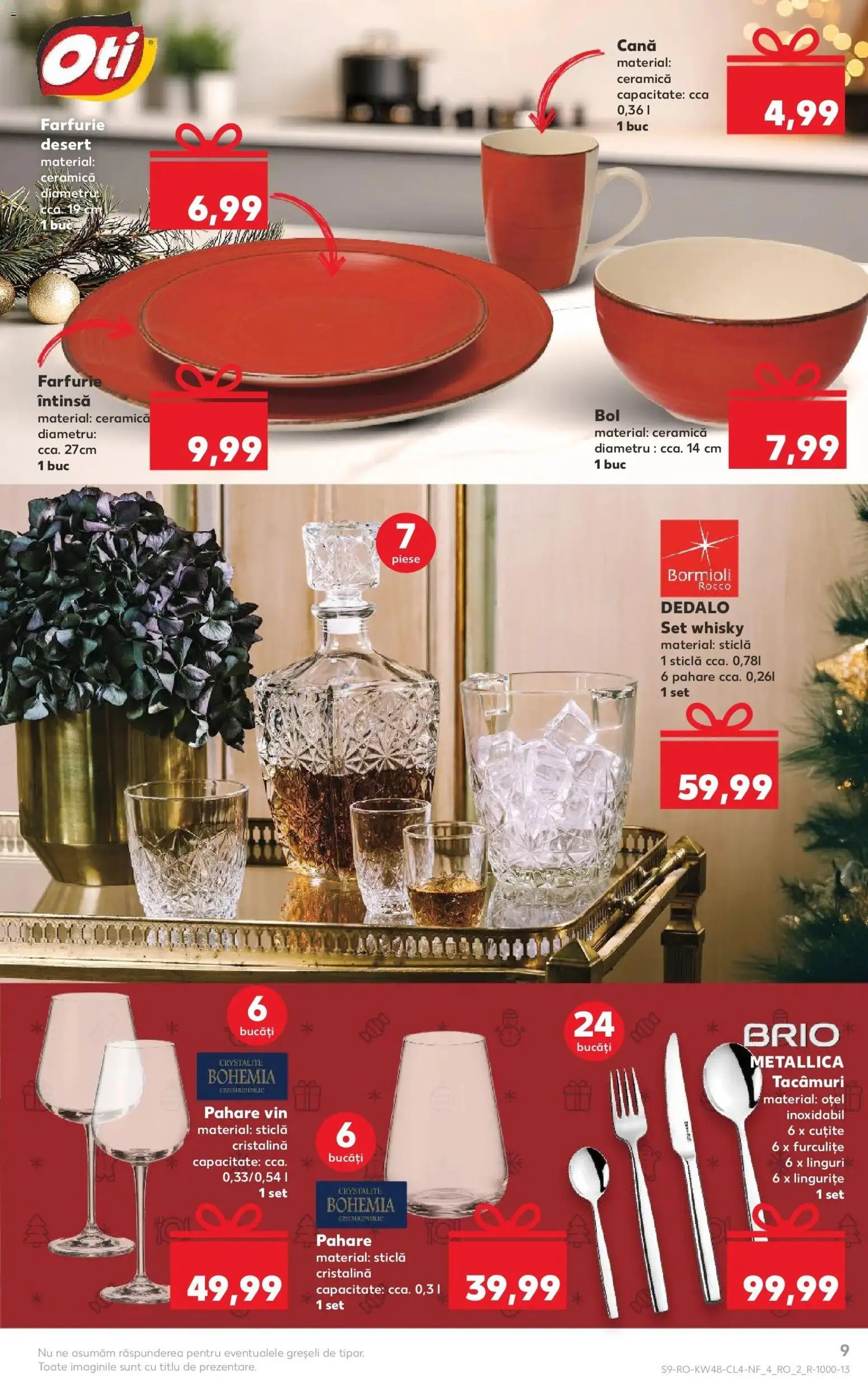 Noul catalog Kaufland – valabil de la 26.11.2025 | Pagină: 9 | Produse: Pahare, Bol, Farfurie, Whiskey