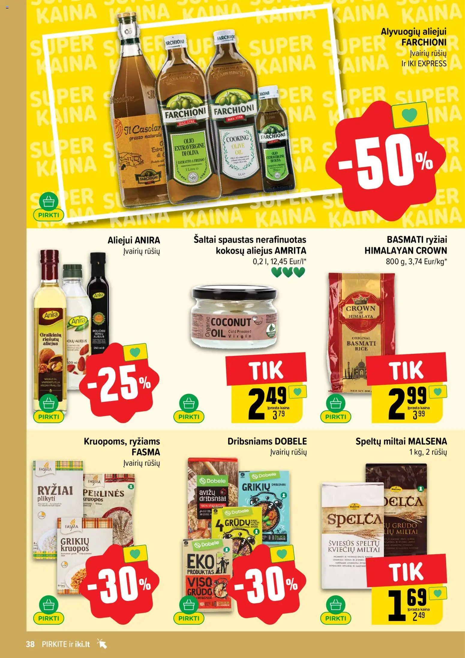 IKI akcijos nuo 20.04.2026 | Puslapis: 38 | Prekių: Kruopos, Miltai, Ryžiai, Dribsniai