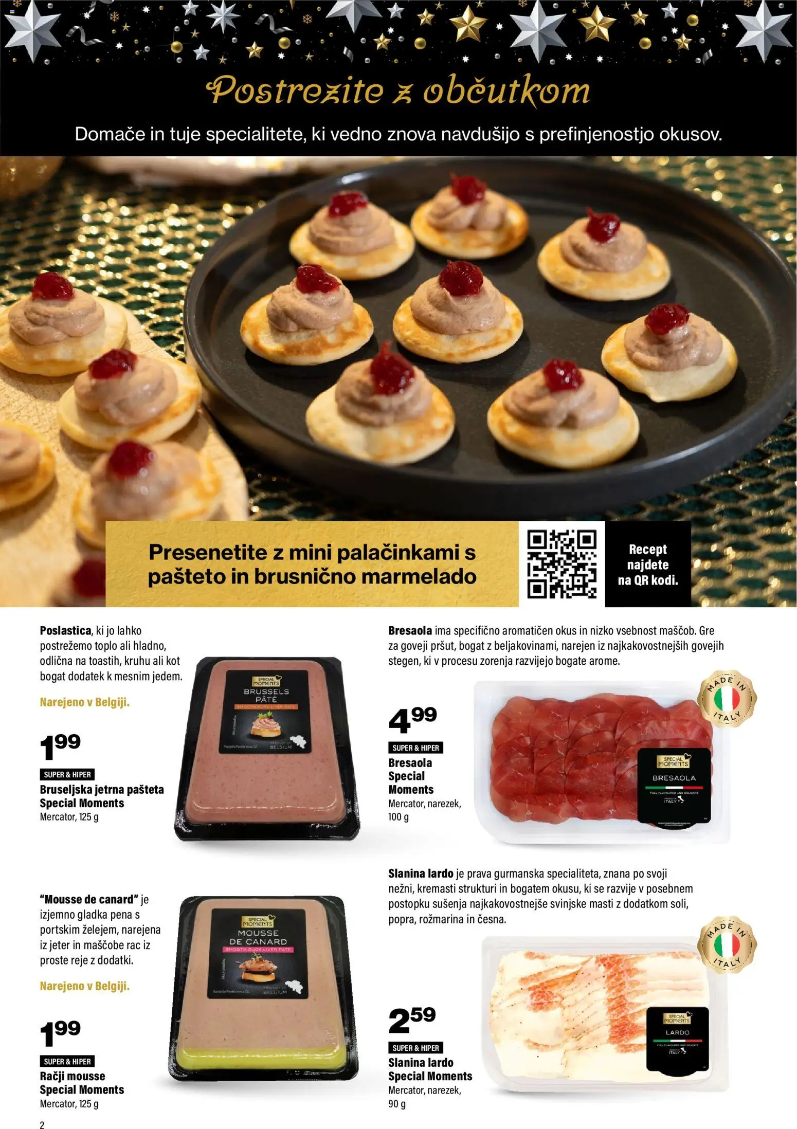 Novi Mercator katalog ponudbe – veljaven od 13.11.2025 | Stran: 2 | Izdelki: Pašteta, Slanina