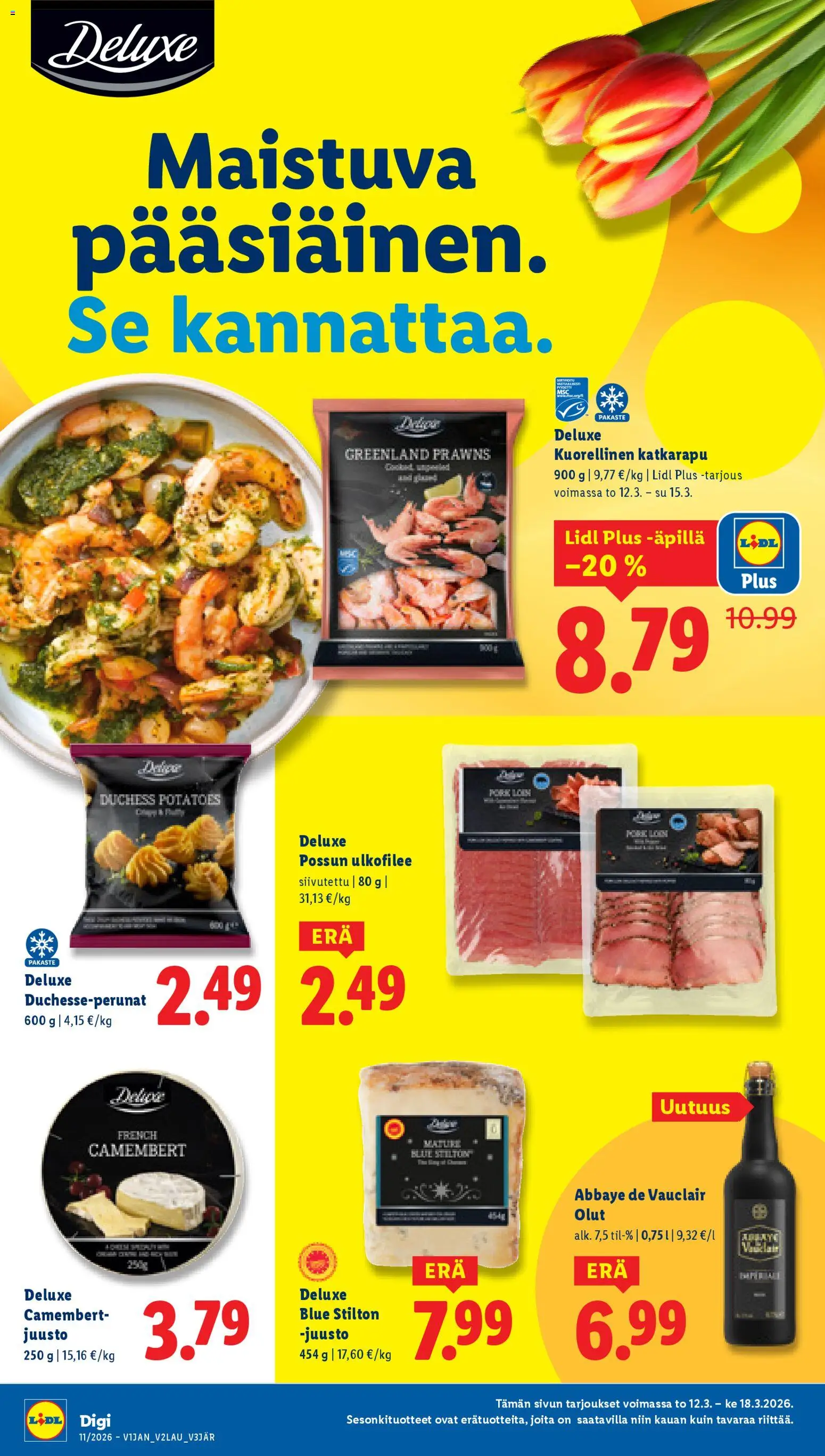 Lidl tarjoukset - Rovaniemi – voimassa 12.03.2026 alkaen | Sivu: 12 | Tuotteet: Katkarapu, Juusto, Olut