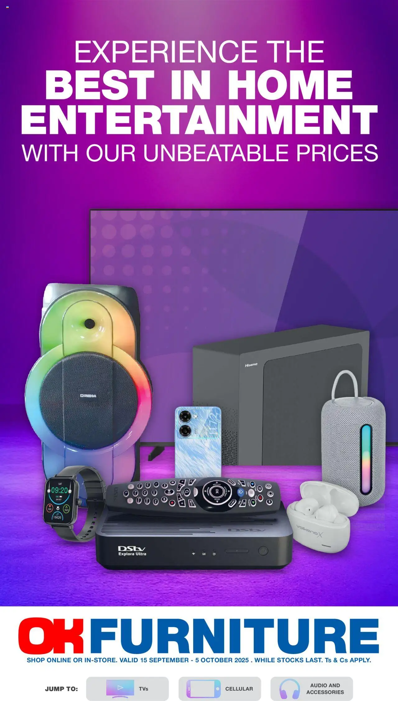 New OK Furniture catalogue – valid from 15.09.2025 | Page: 1 | Products: Audio