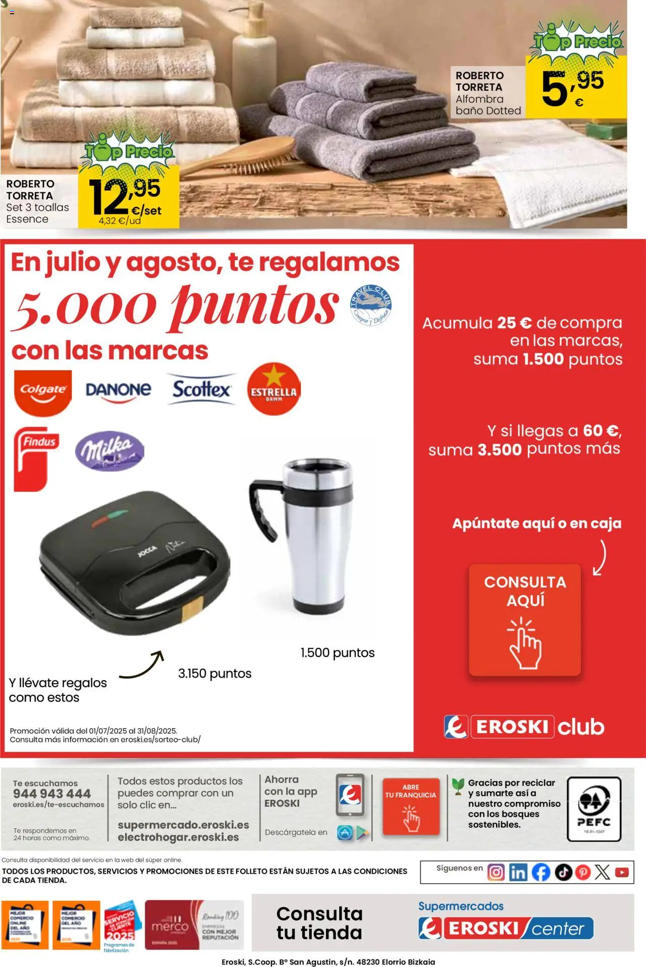 Eroski - Para conquistarte Center │ válido desde el 14.08.2025 | Página: 28 | Productos: Té, Caja, Baño, Alfombra