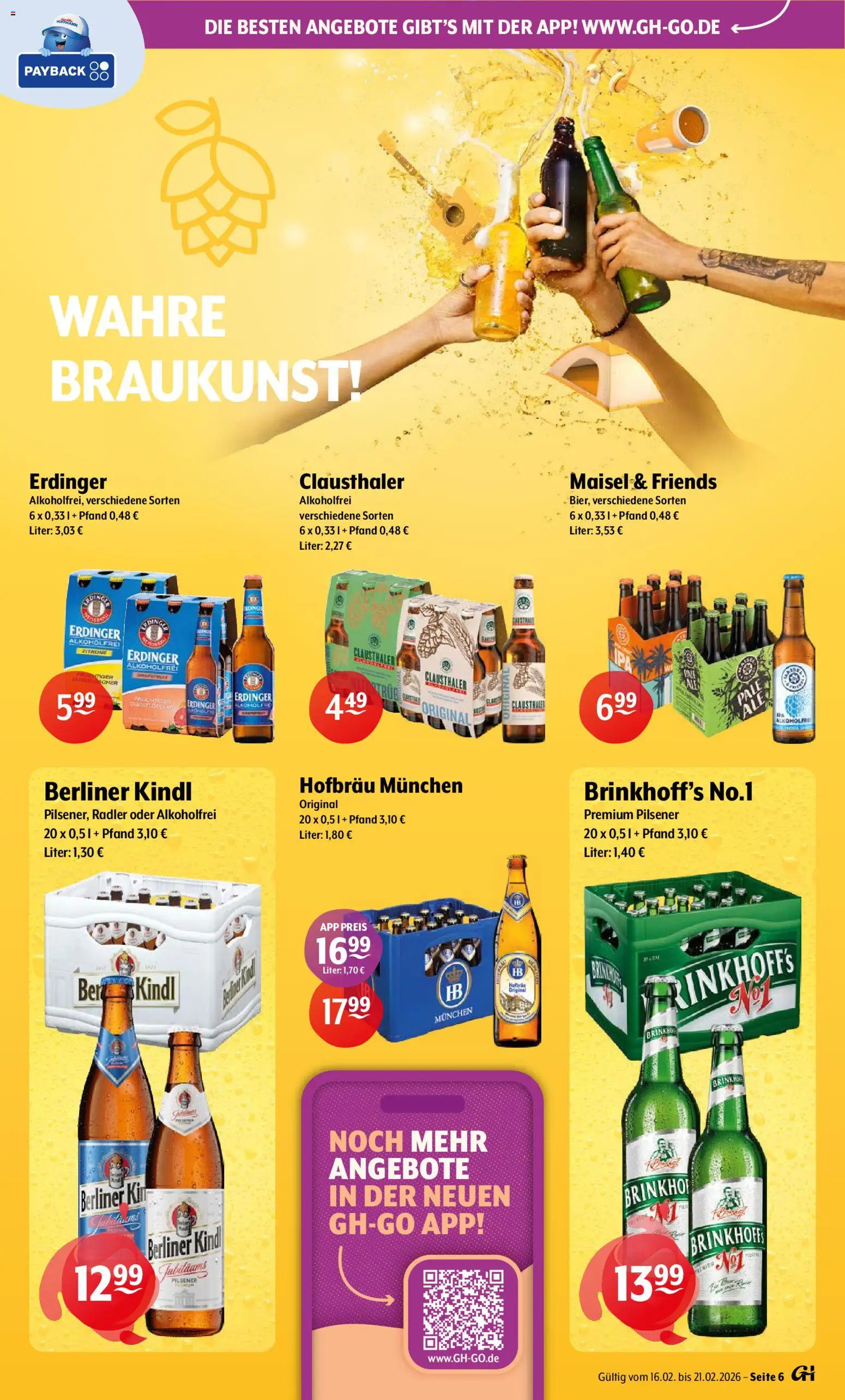 Getränke Hoffmann - Brandenburg – gültig ab 16.02.2026 | Seite: 6 | Produkte: Berliner, Erdinger, Radler