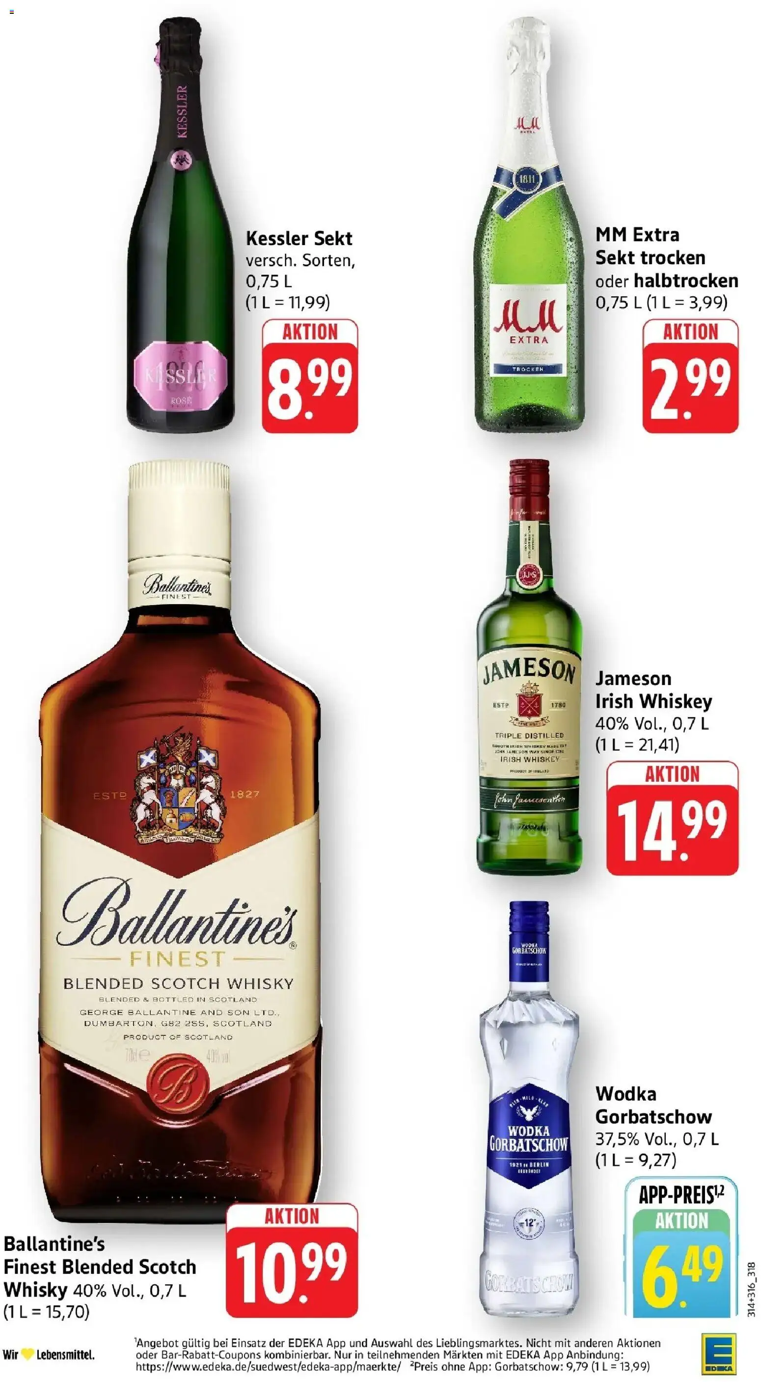 Edeka prospekt Weinstadt - Endersbach	 – gültig ab 02.03.2026 | Seite: 34 | Produkte: Whisky, Wodka gorbatschow, Vodka, Wodka