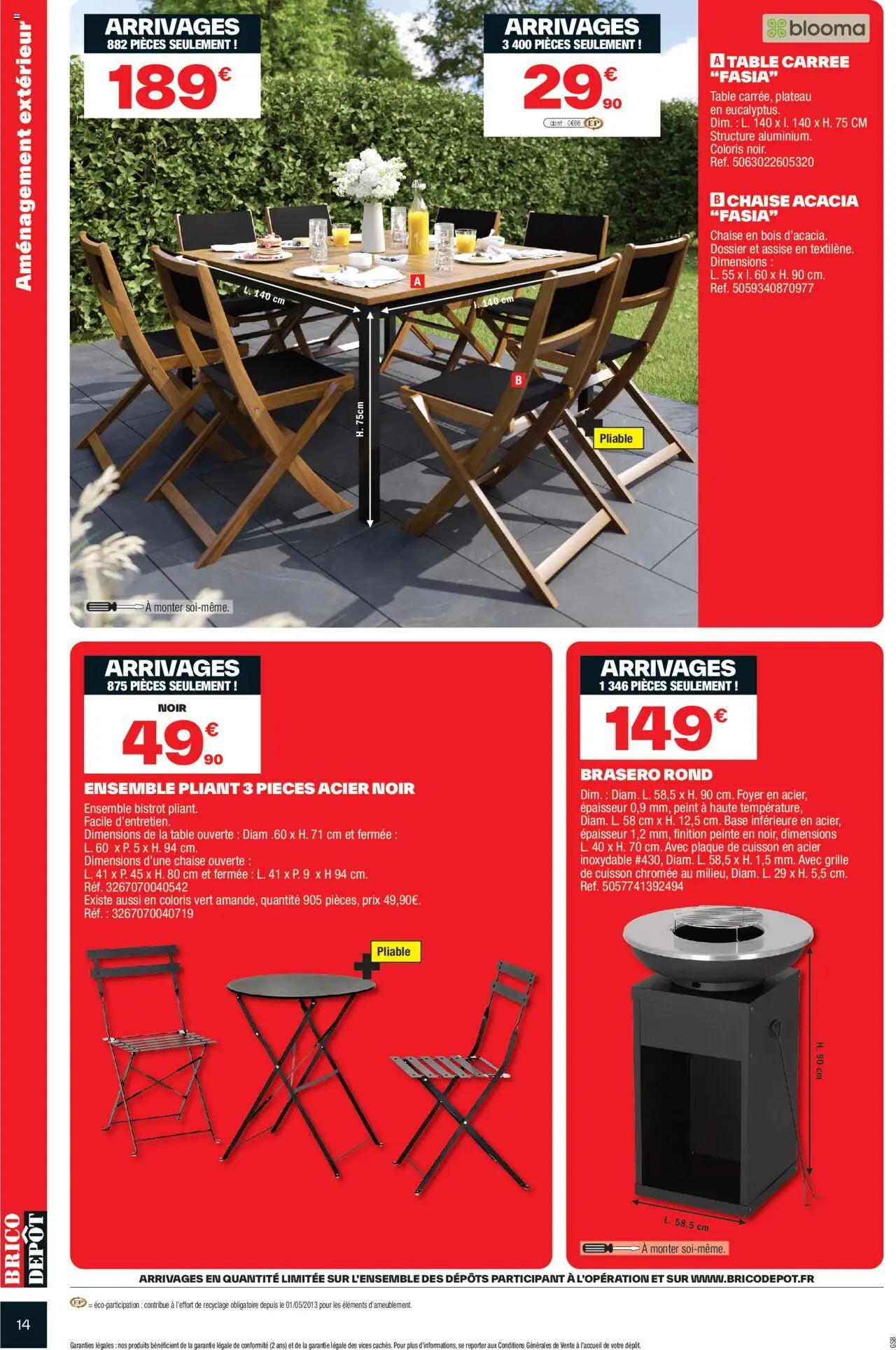  | Page: 14 | Produits: Brasero, Plateau, Chaise, Grille de cuisson