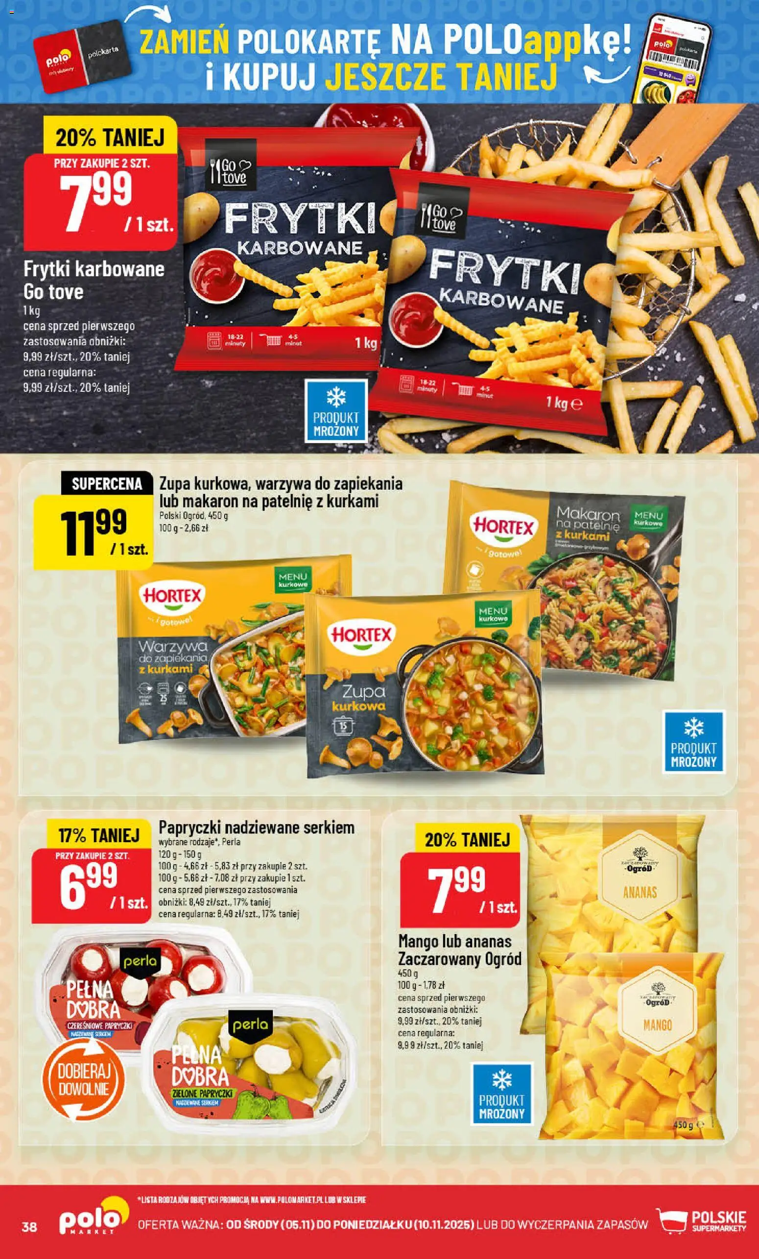 POLOmarket Gazetka od 05.11.2025 | Strona: 38 | Produkty: Mango, Patelnie, Frytki karbowane, Frytki