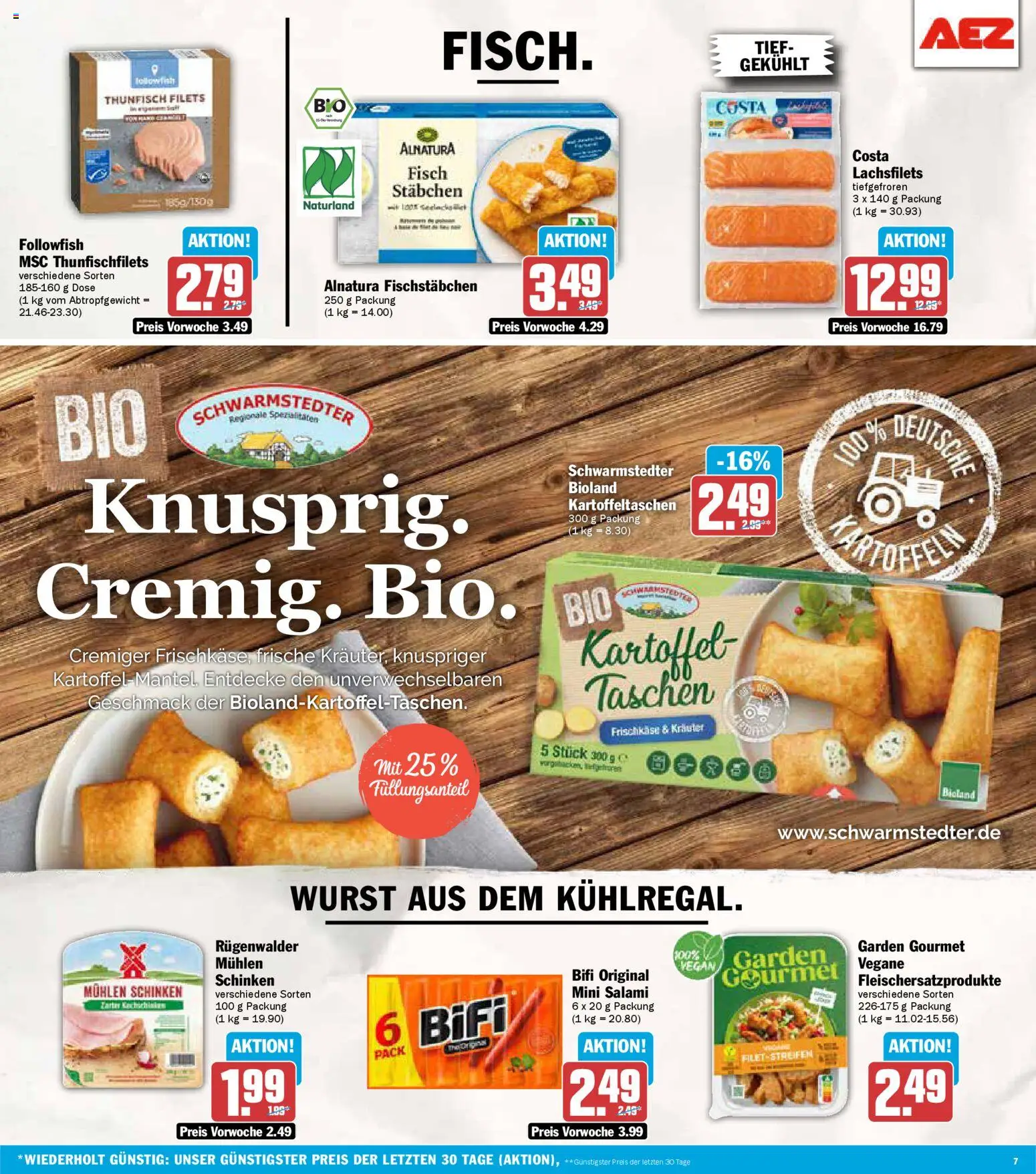AEZ Prospekt 	 – gültig ab 03.11.2025 | Seite: 7 | Produkte: Thunfisch, Wurst, Salami, Schinken