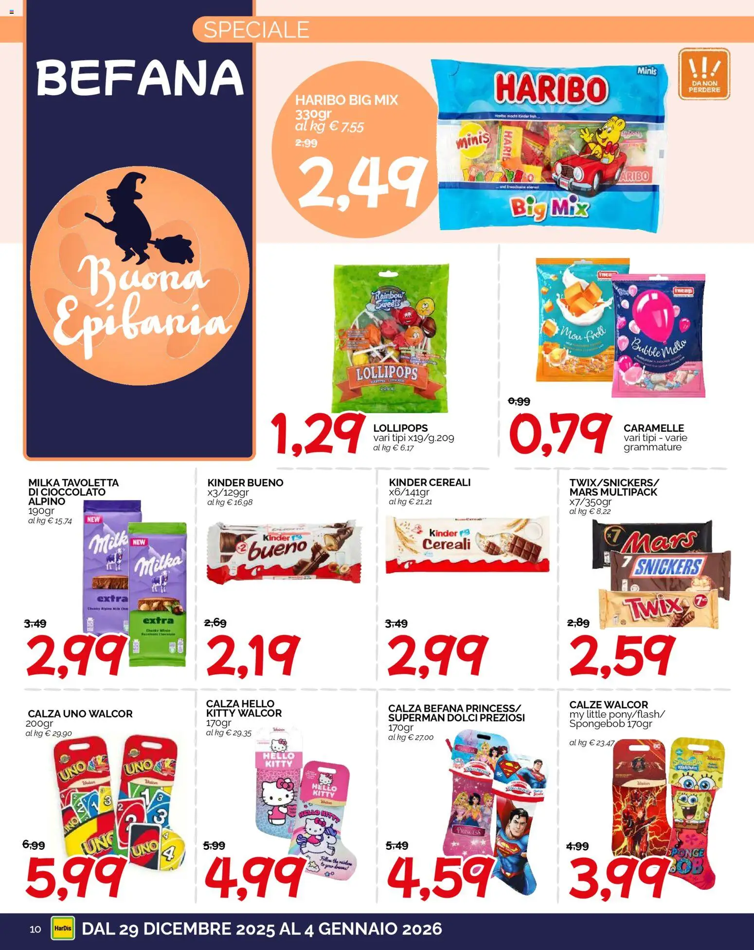 Volantino HarDis del 29.12.2025 | Pagina: 10 | Prodotti: Cioccolato, Caramelle, Cereali