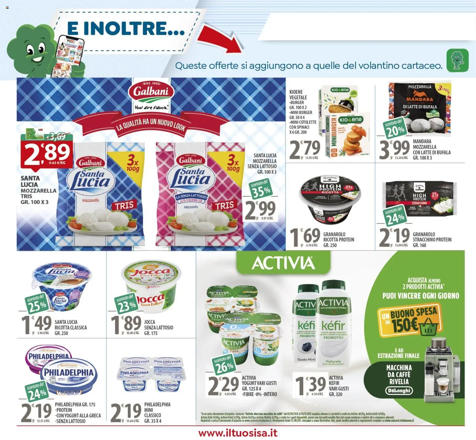 Volantino SISA del 14.11.2025 | Pagina: 20 | Prodotti: Macchina da caffe, Yogurt, Caffè, Spinaci