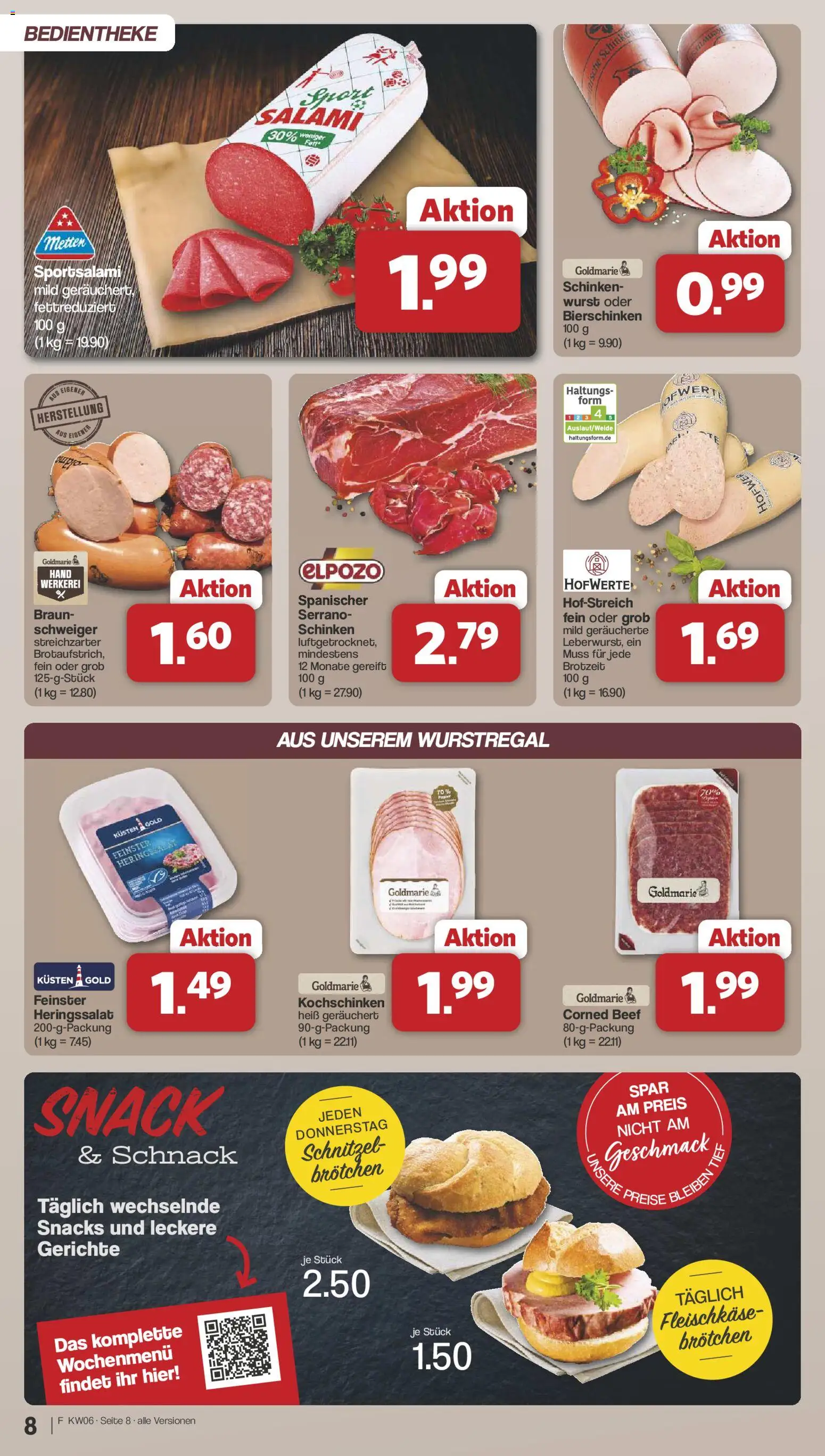 Famila Nordwest Prospekt 	 – gültig ab 02.02.2026 | Seite: 8 | Produkte: Schnitzel, Wurst, Salami, Schinken