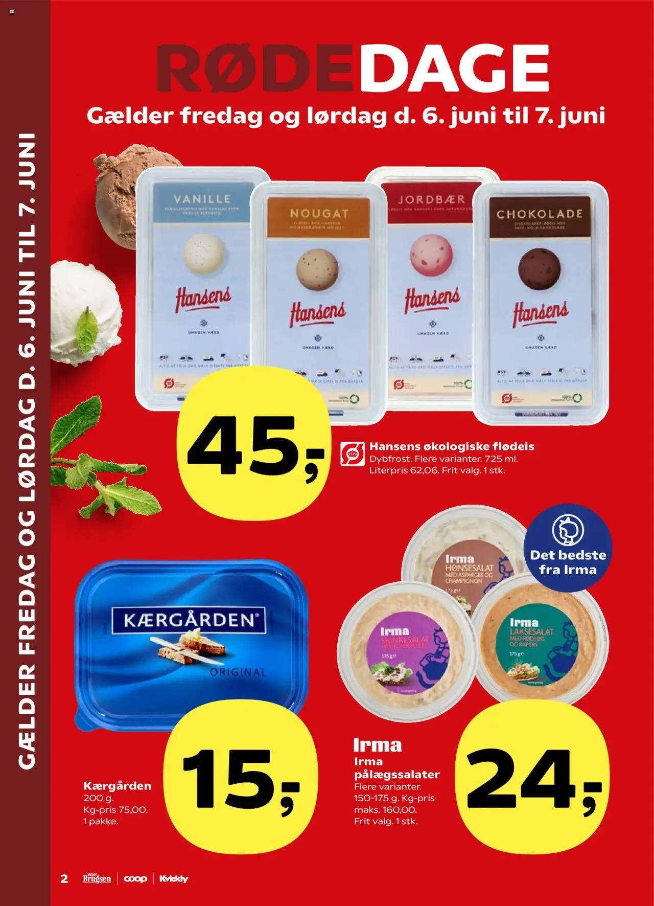 Kvickly Tilbudsavis gyldig fra 06.06.2025 | Side: 2 | Produkter: Chokolade, Jordbær, Rødløg, Asparges