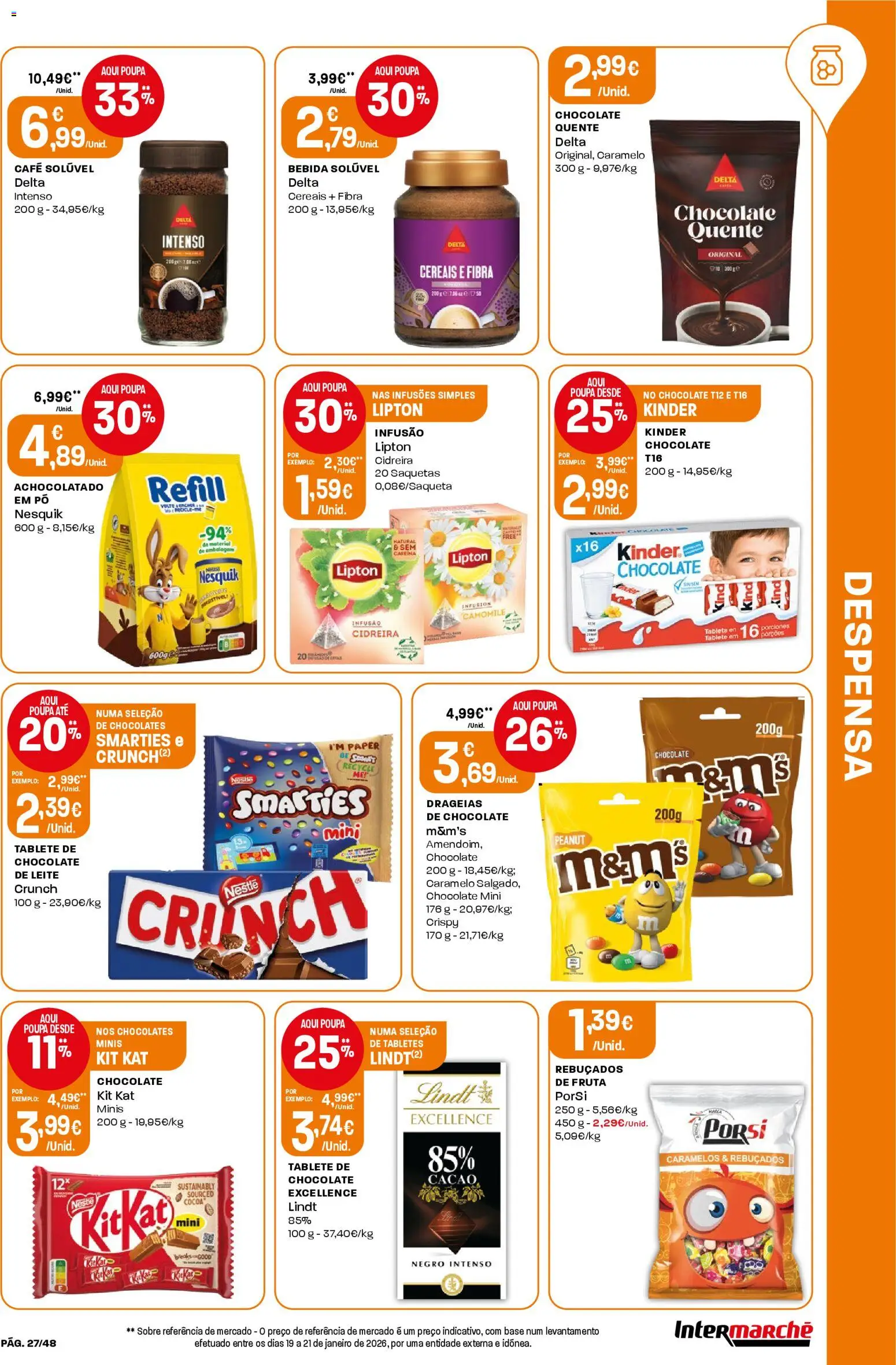 Intermarché folheto │ válido de 26.02.2026 | Página: 27 | Produtos: Café solúvel, Base, Chocolate, Cereais