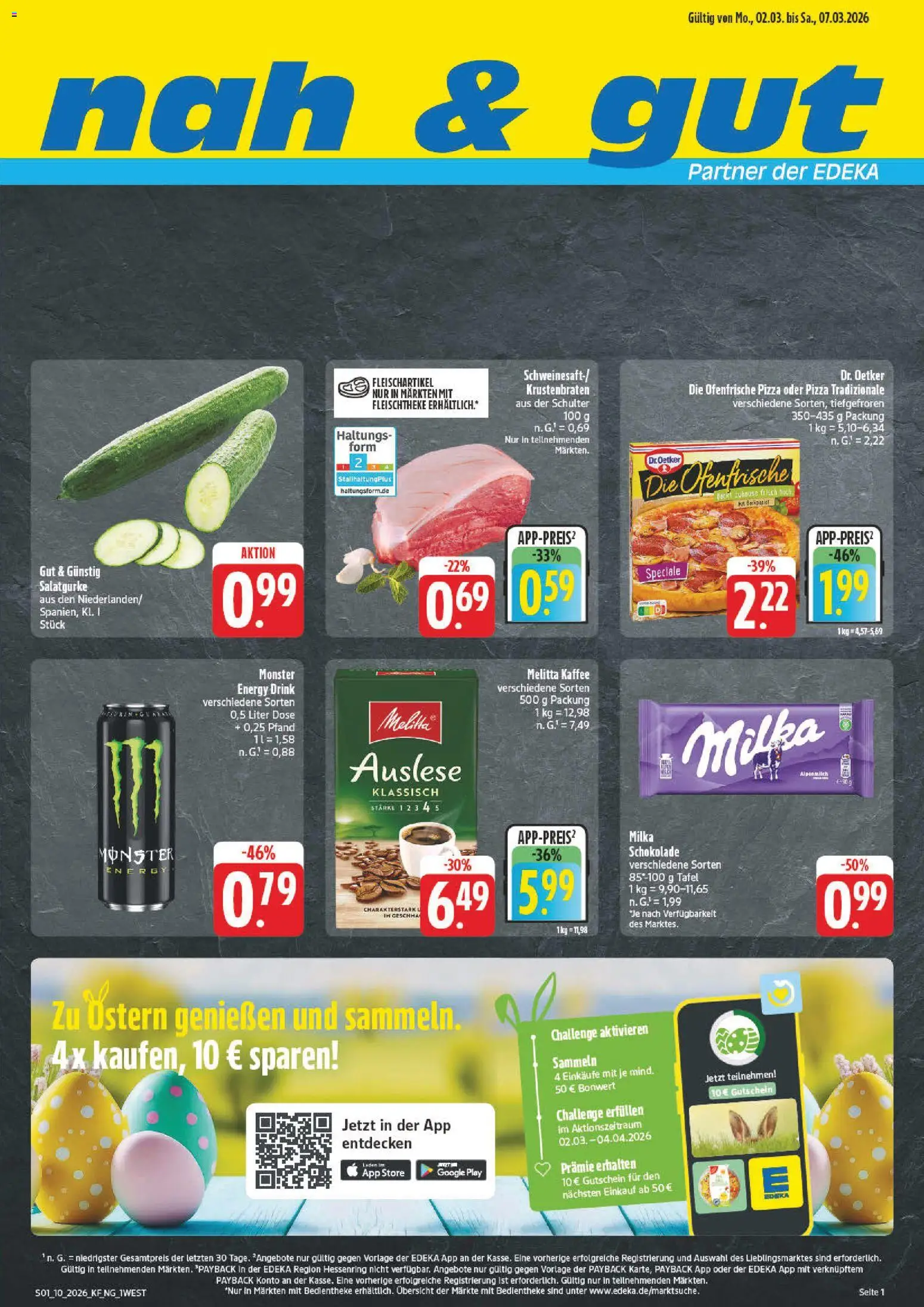 nah & gut Prospekt 	 – gültig ab 02.03.2026 | Seite: 1 | Produkte: Melitta kaffee, Kaffee, Krustenbraten, Ofenfrische