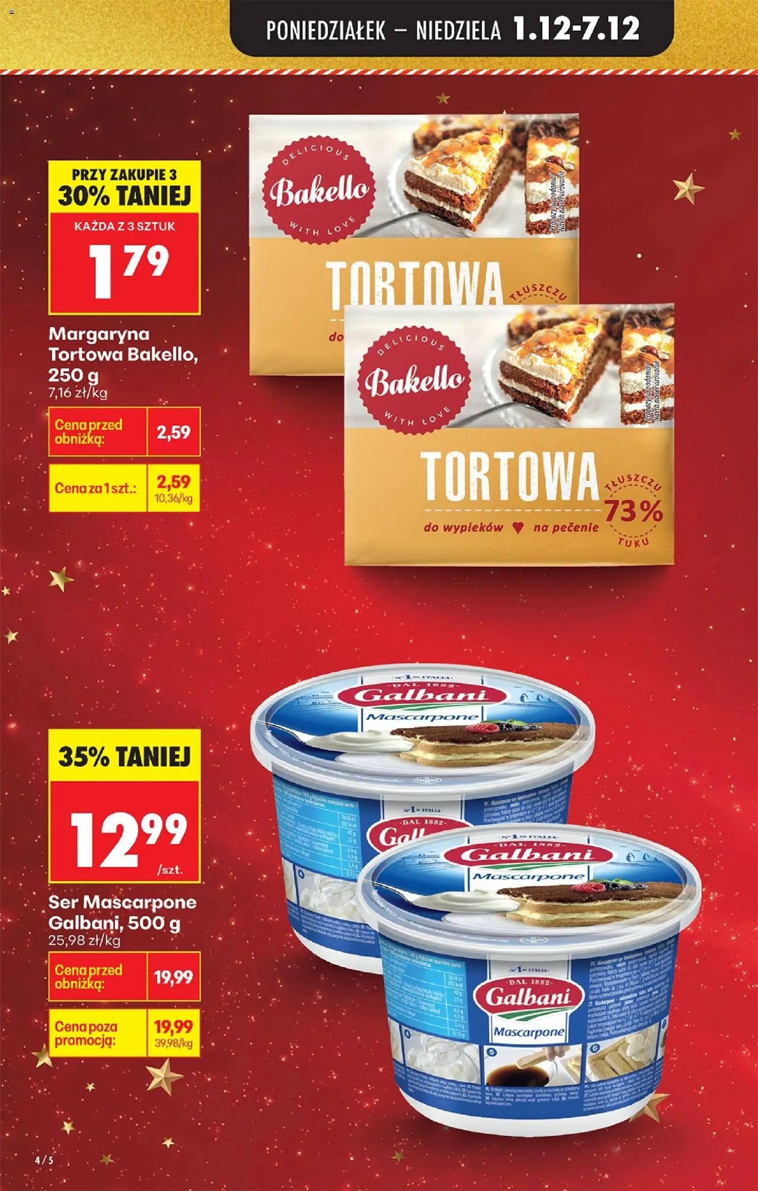 Biedronka gazetka od 01.12.2025 | Strona: 6 | Produkty: Mascarpone, Margaryna, Ser, Ser mascarpone