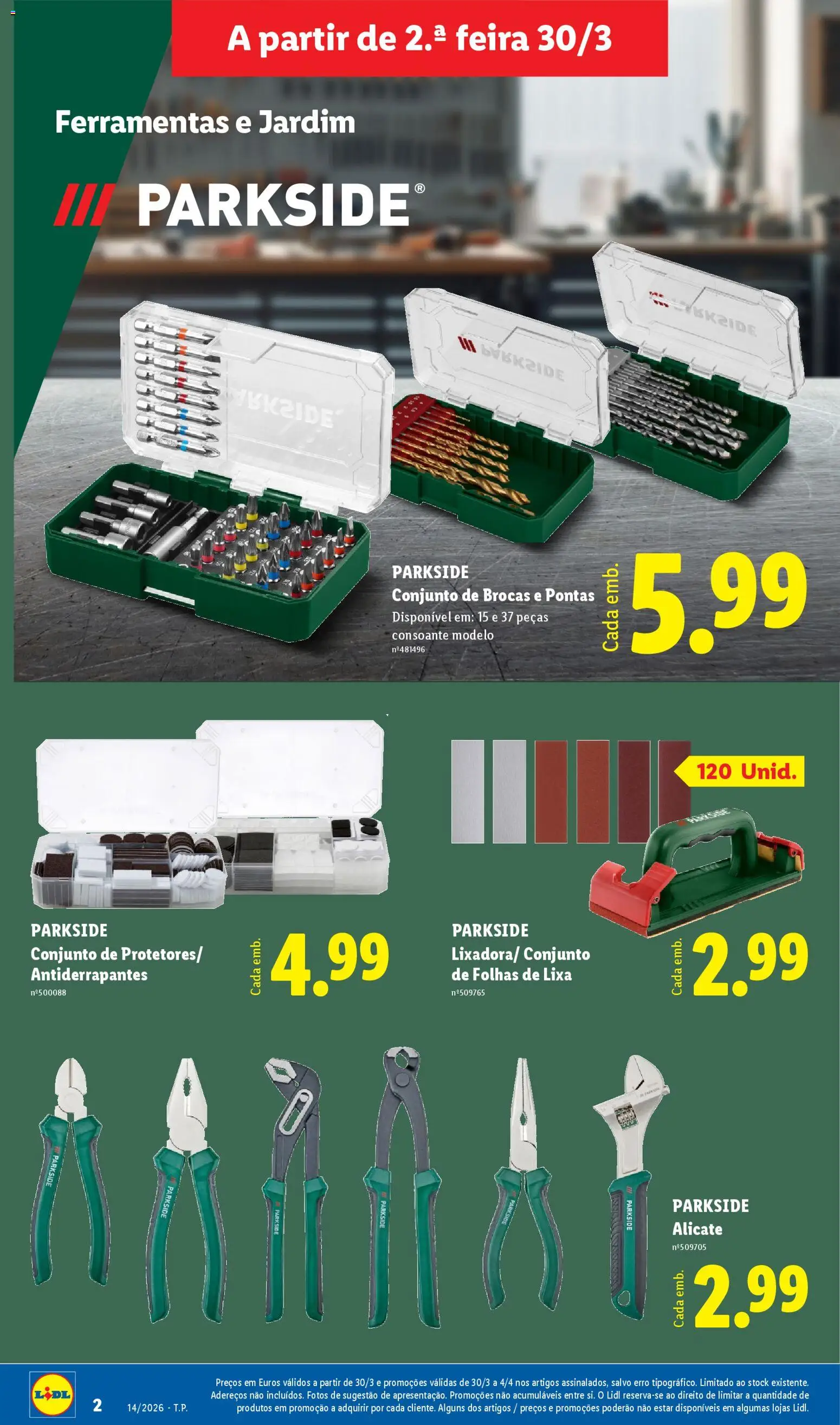 Lidl Novidades │ válido de 30.03.2026 | Página: 2 | Produtos: Lixa, Alicate, Ferramentas
