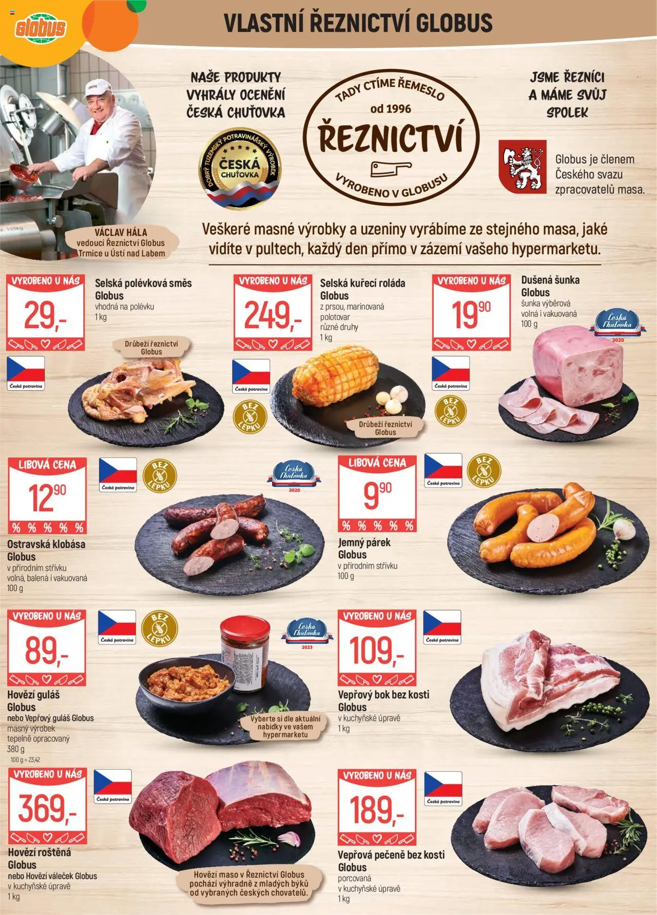 Globus leták - Trmice od 04.06.2025 | Strana: 5 | Produkty: Vepřová pečeně, Vepřový bok, Klobása, Uzeniny
