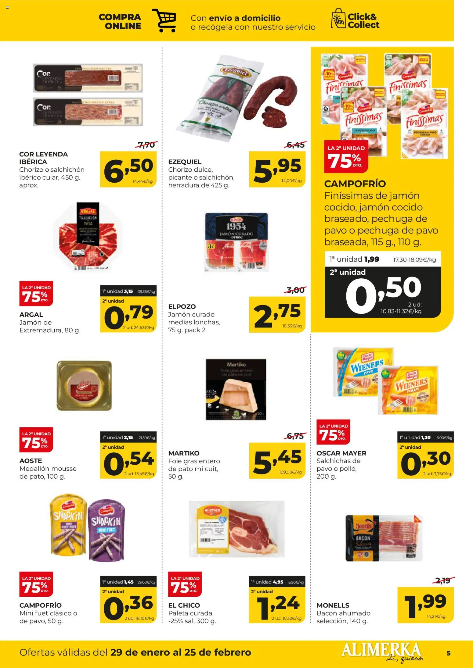 Alimerka folleto Asturias │ válido desde el 29.01.2026 | Página: 5 | Productos: Mousse, Medias, Jamón, Jamón cocido