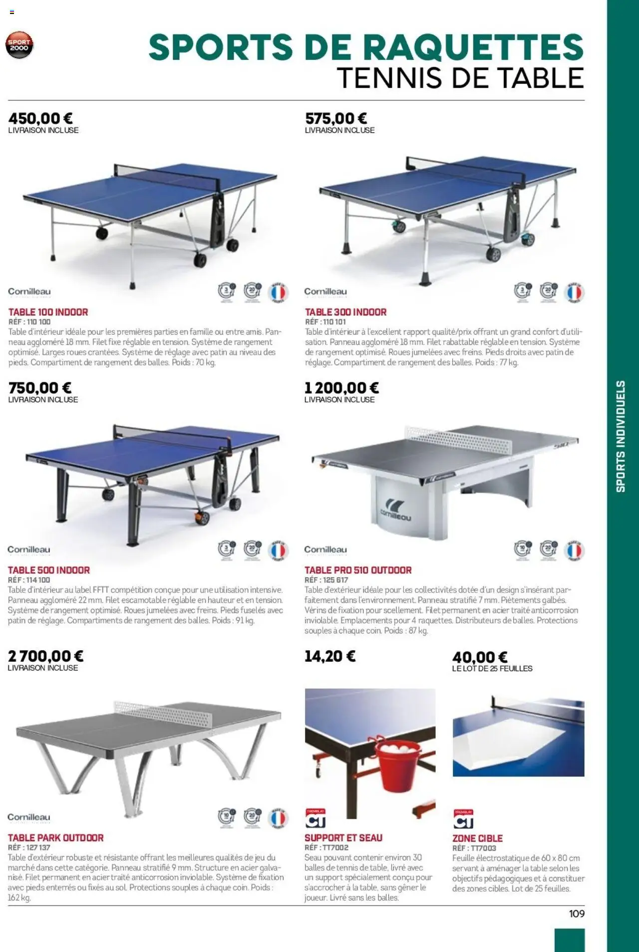 {H1} | Page: 109 | Produits: Poids, Table, Balles de tennis, Livre