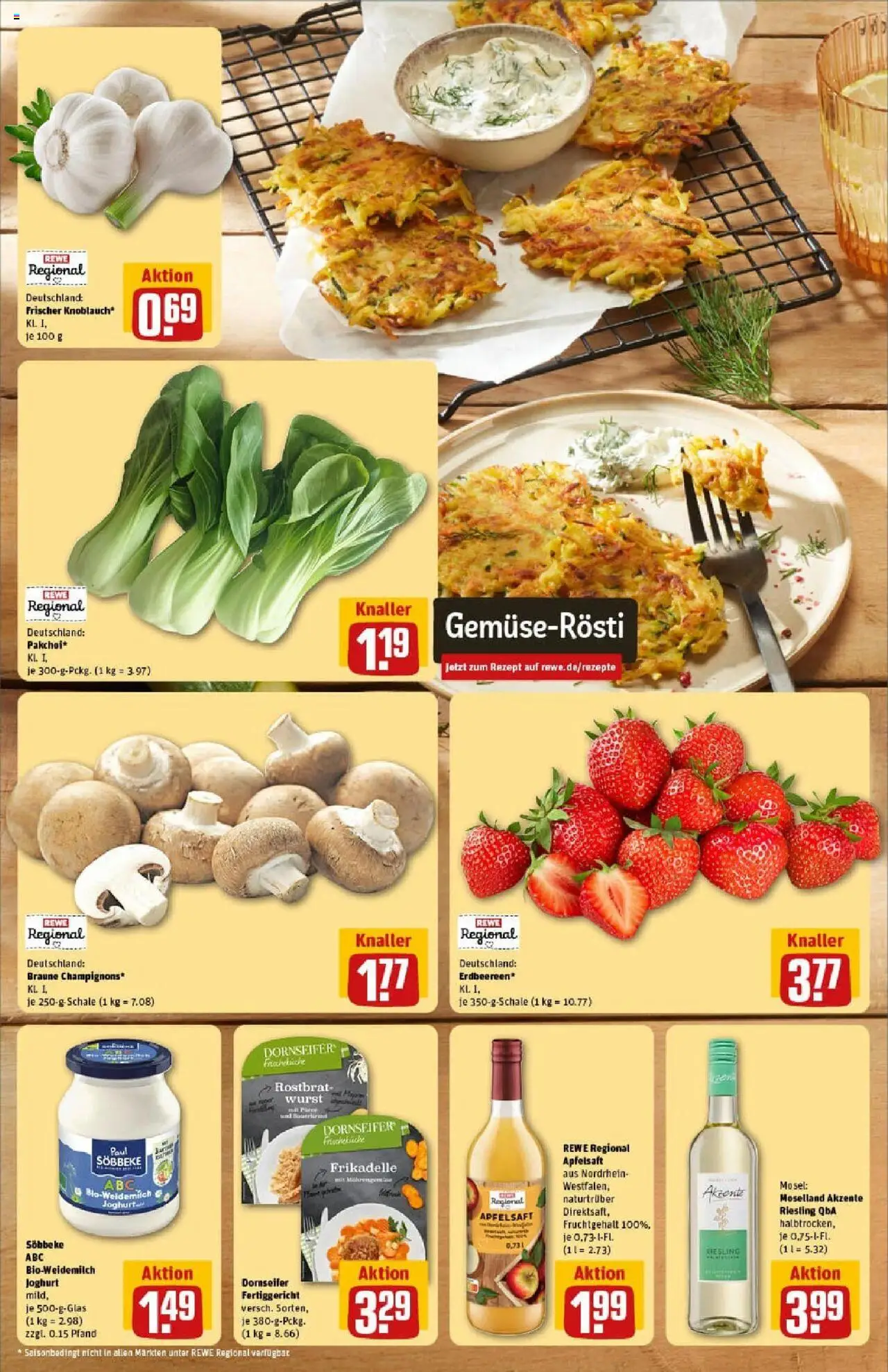 Rewe prospekt Erkelenz	 - gültig ab dem 13.07.2025 | Seite: 4 | Produkte: Joghurt, Apfelsaft, Apple, Wurst