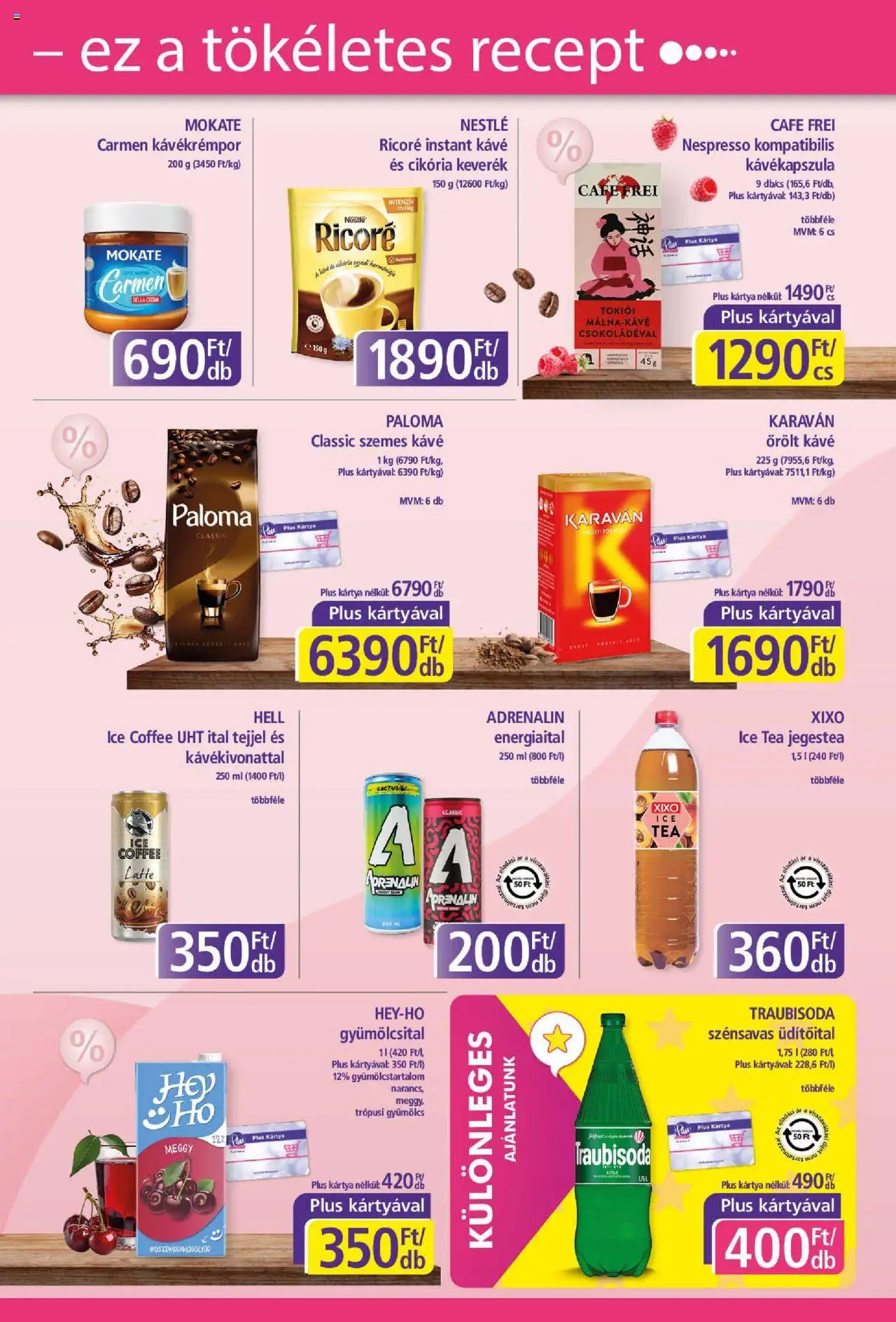 Plus Market akciós ujság - amely érvényes a következő dátumtól: 16.10.2025 | Oldal: 9 | Termékek: Gyümölcsital, Energiaital, Őrölt kávé, Só
