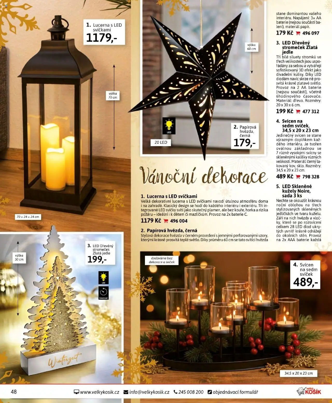 Velký Košík katalog říjen od 01.10.2025 | Strana: 48 | Produkty: Svícny, Svícen, Svíčky, Časovač