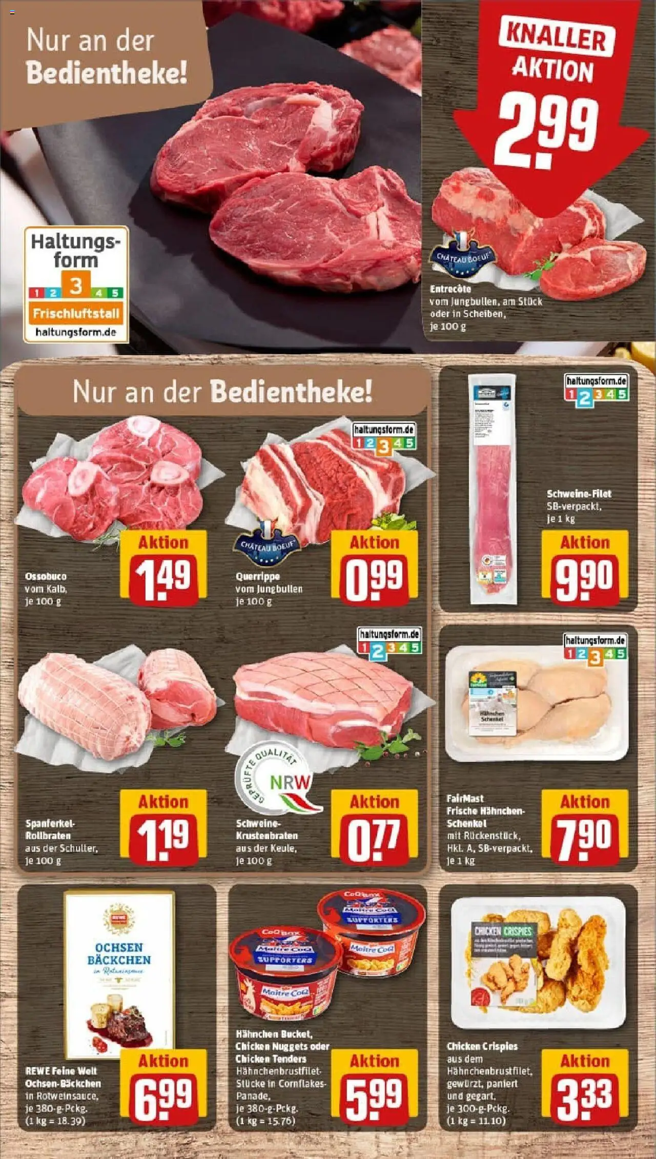 Rewe prospekt Köln / Lövenich	 – gültig ab 19.10.2025 | Seite: 10 | Produkte: Hahnchen, Krustenbraten, Entrecote, Schweinefilet