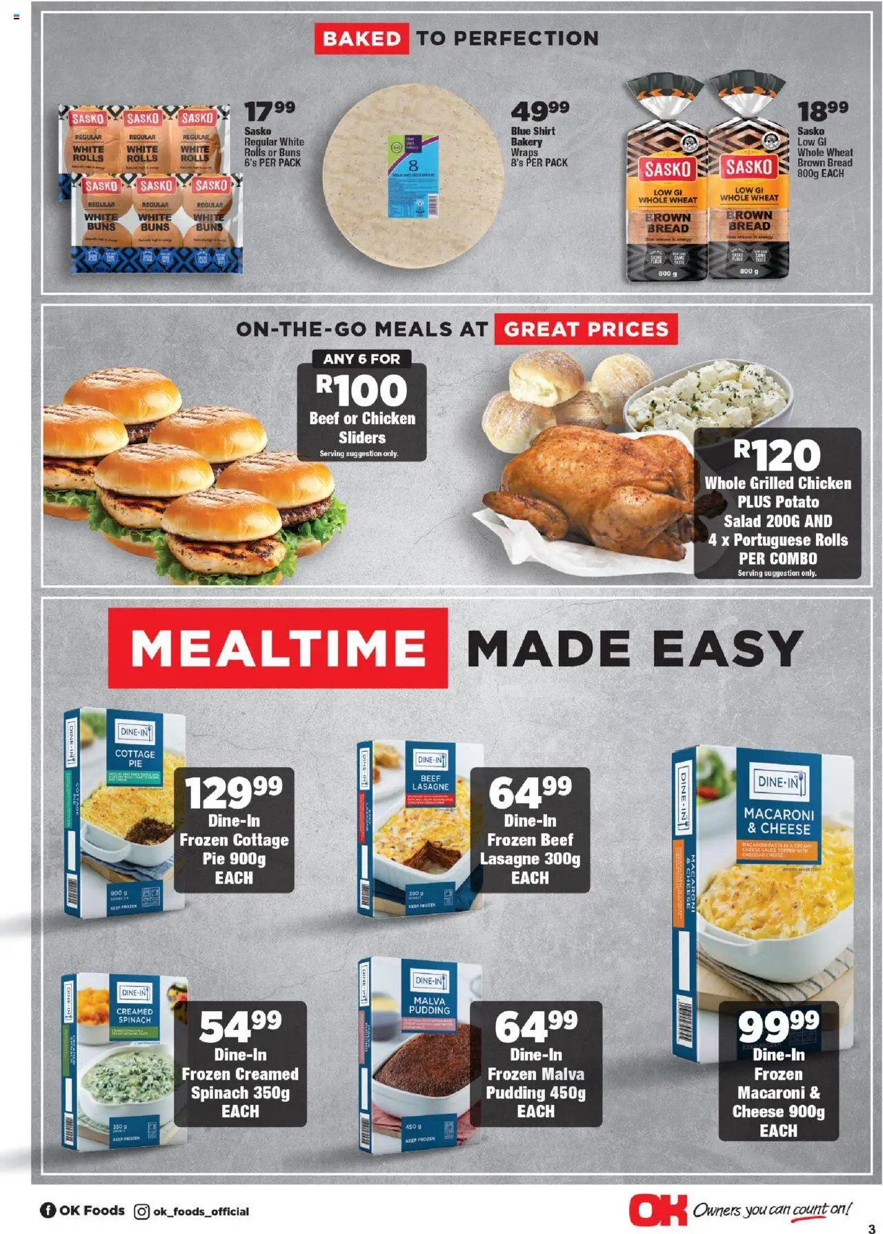 New OK Foods catalogue – valid from 24.09.2025 | Page: 3 | Products: Shirt, Buns, Beef, Pasta