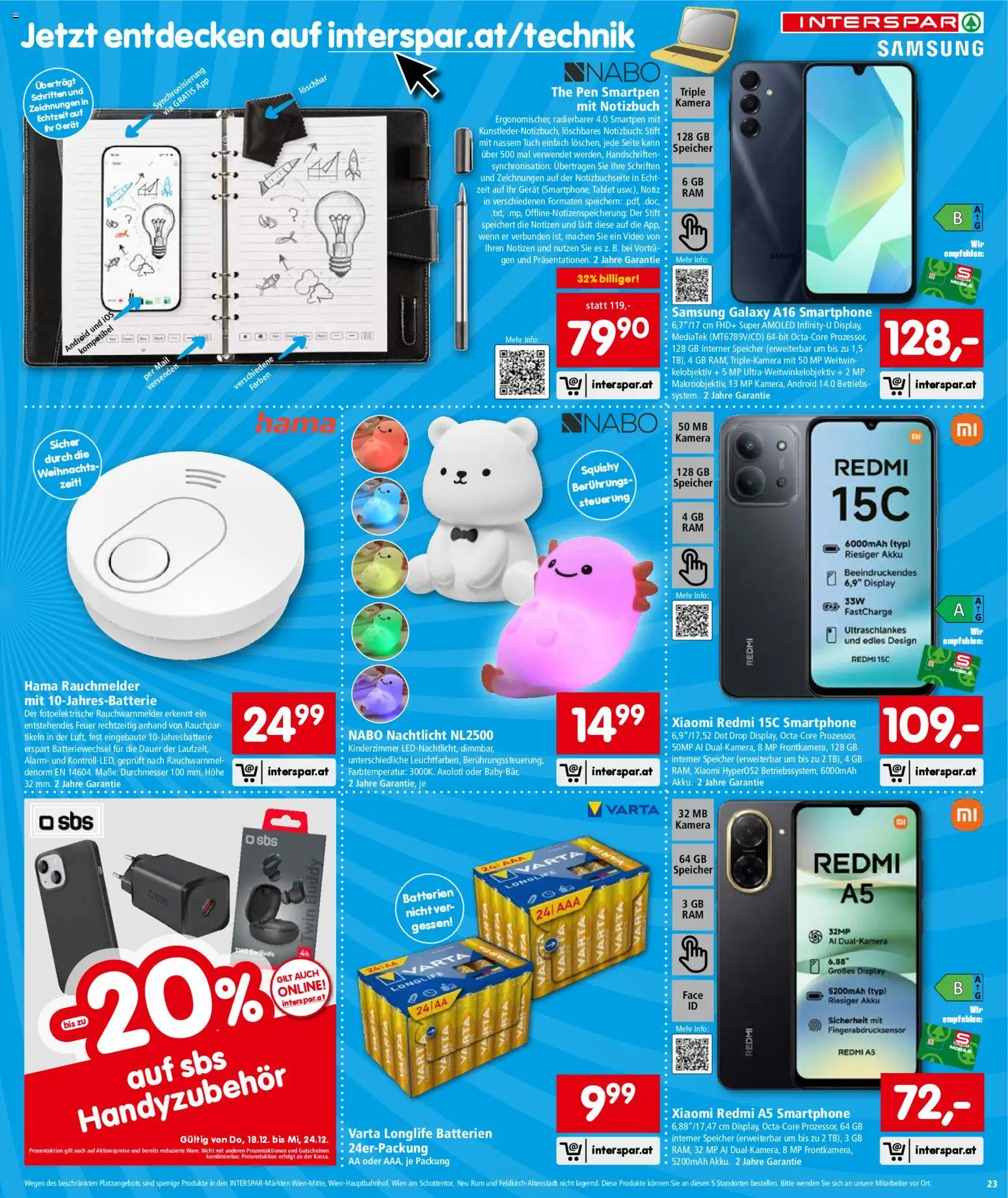 Interspar Flugblatt - Niederösterreich gültig ab 18.12.2025 | Seite: 23 | Produkte: Smartphone, Notizbuch, Video, Kamera