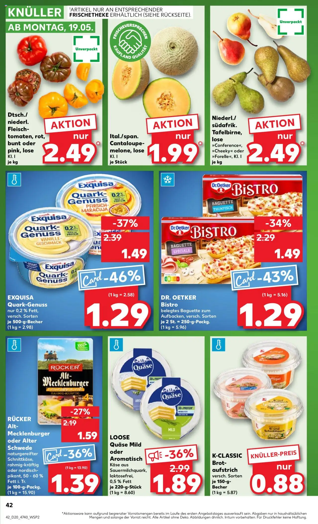 Kaufland - Hannover, Bornumer Straße 141 - gültig ab dem 15.05.2025 | Seite: 42 | Produkte: Käse, Thunfisch, Exquisa, Fleisch