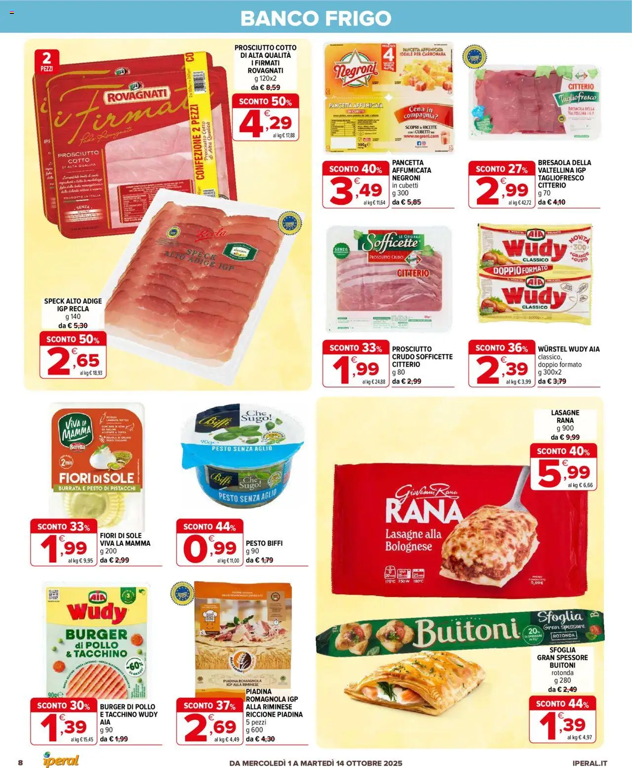 Volantino Iperal del 01.10.2025 | Pagina: 8 | Prodotti: Pollo, Bresaola, Pesto, Piadina
