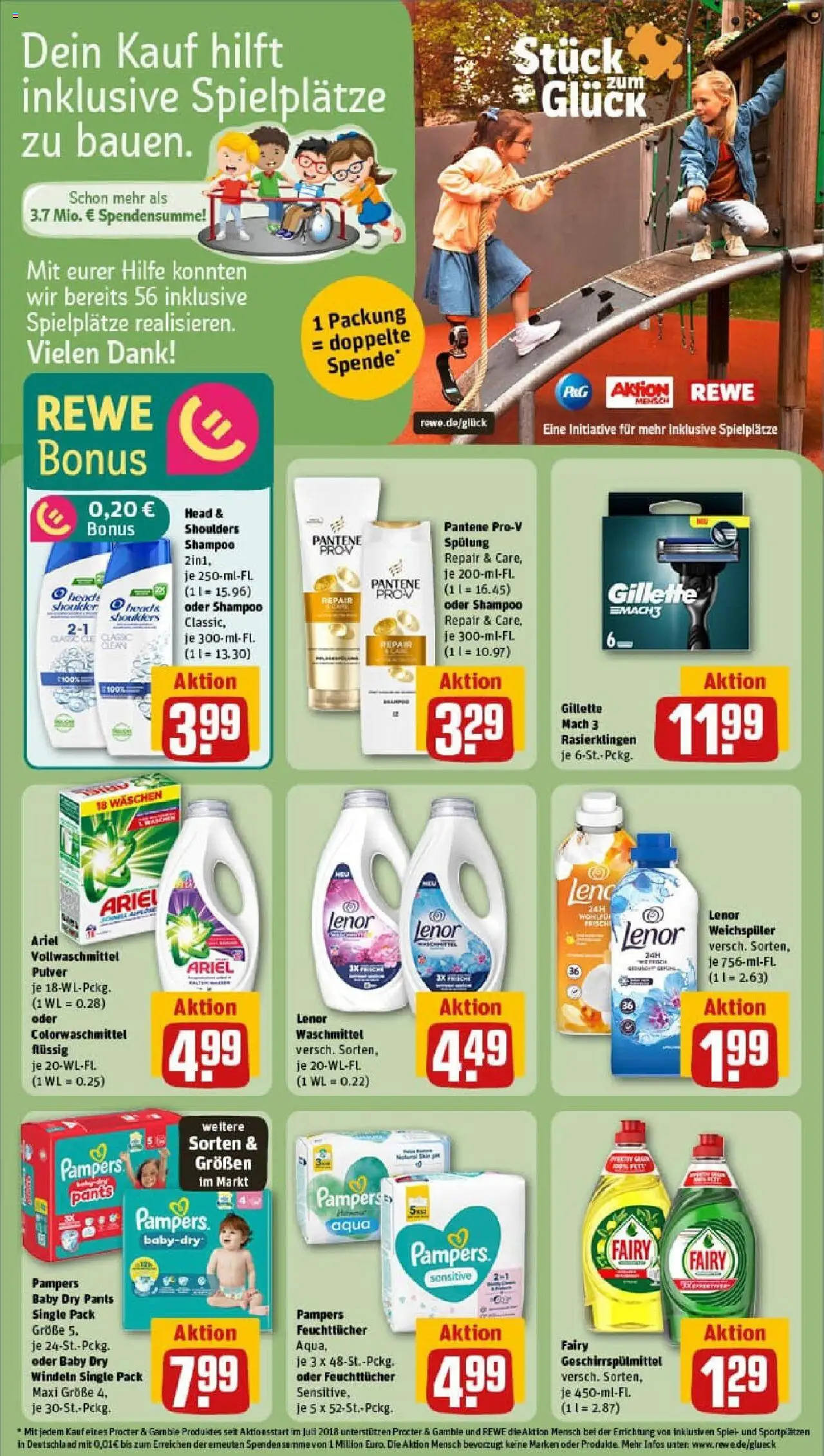 Rewe prospekt Berlin / Steglitz	 - gültig ab dem 27.07.2025 | Seite: 19 | Produkte: Ariel, Pampers, Shampoo, Spülung