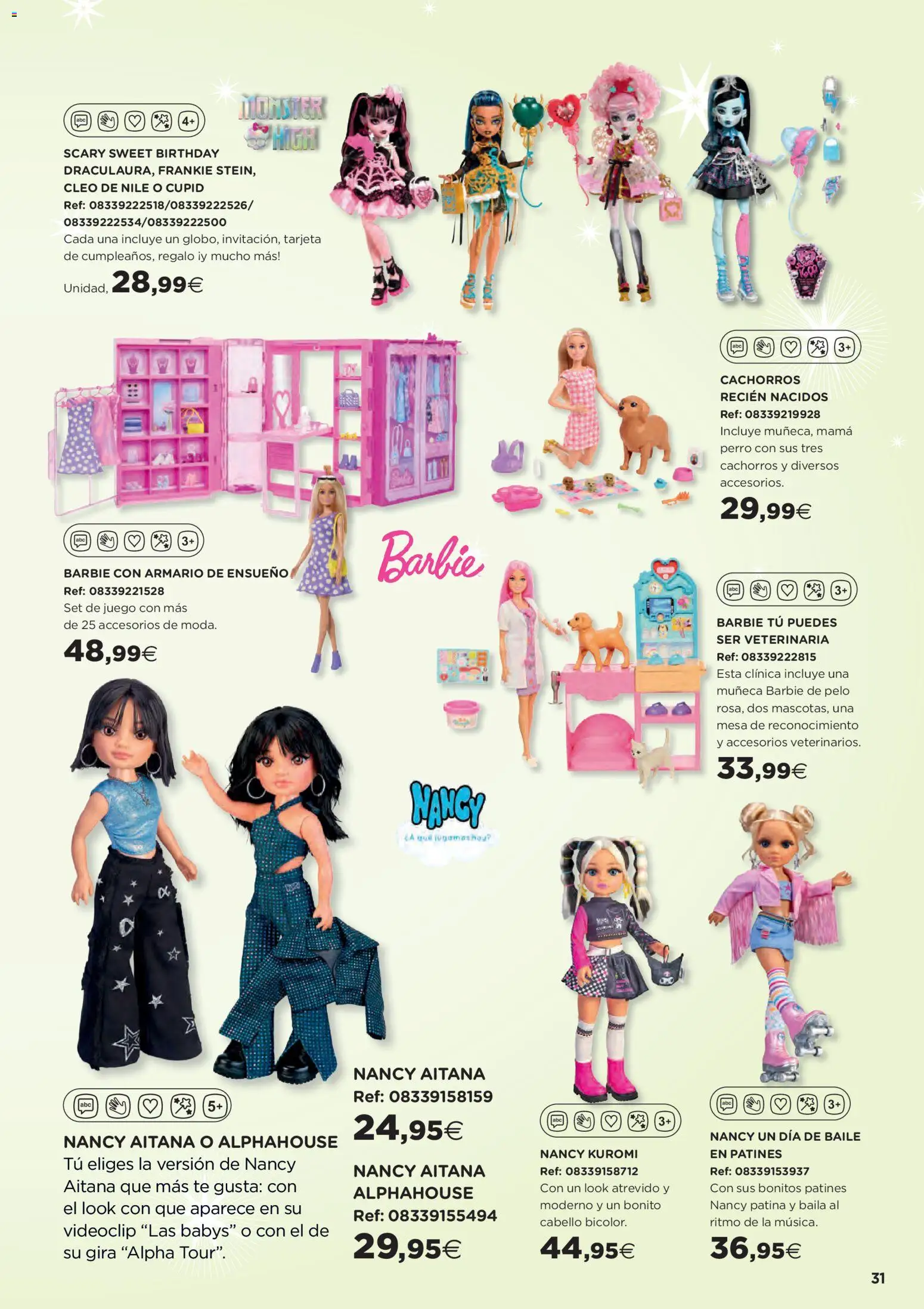 Hipercor catálogo │ válido desde el 31.10.2025 | Página: 31 | Productos: Té, Muñeca, Mesa, Armario