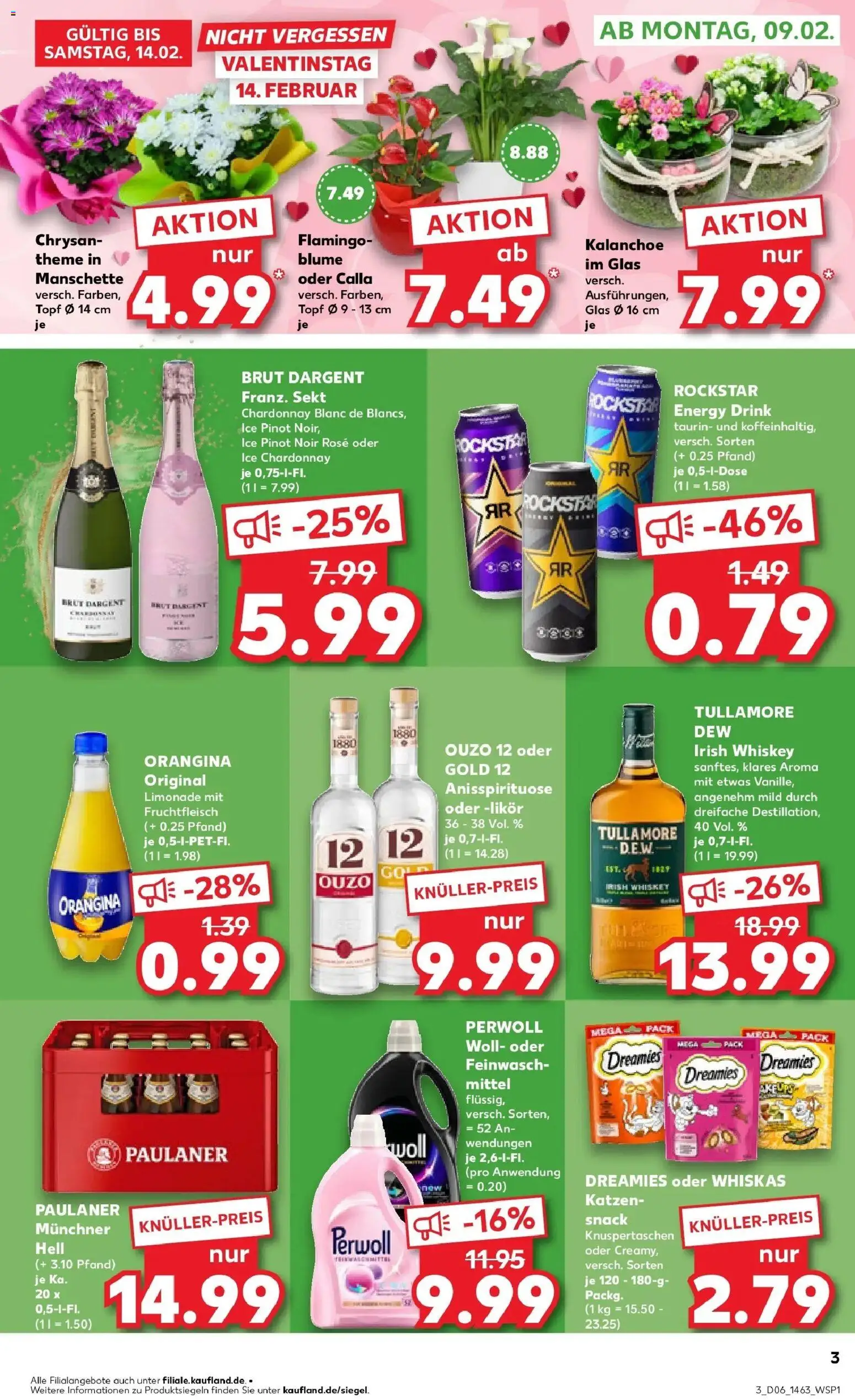 Kaufland prospekt Speyer	 – gültig ab 09.02.2026 | Seite: 3 | Produkte: Rockstar energy, Likör, Perwoll, Whiskey