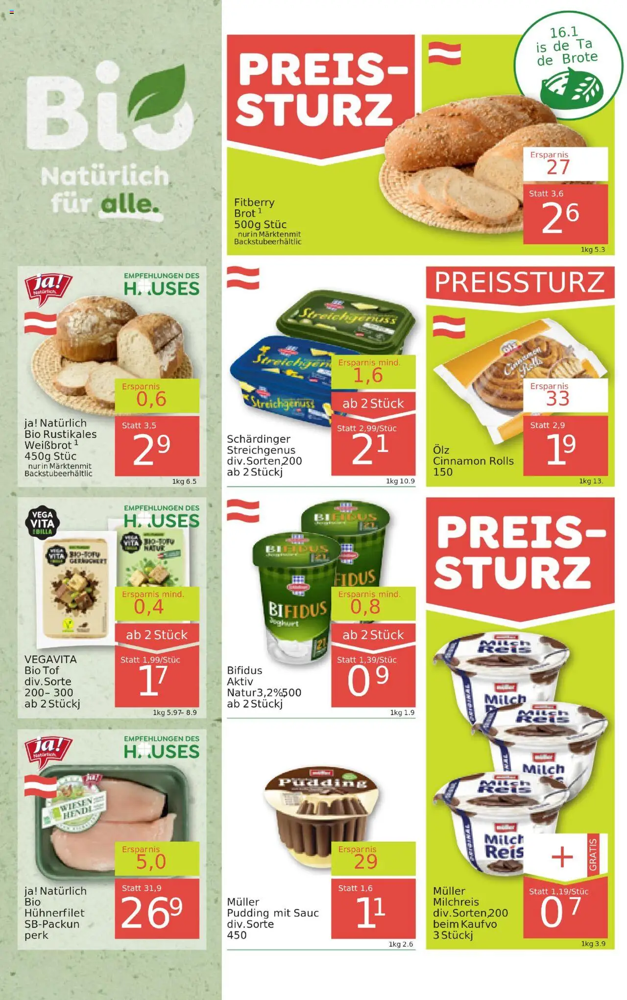 ADEG Flugblatt gültig ab 16.10.2025 | Seite: 2 | Produkte: Milch, Joghurt, Brot, Reis