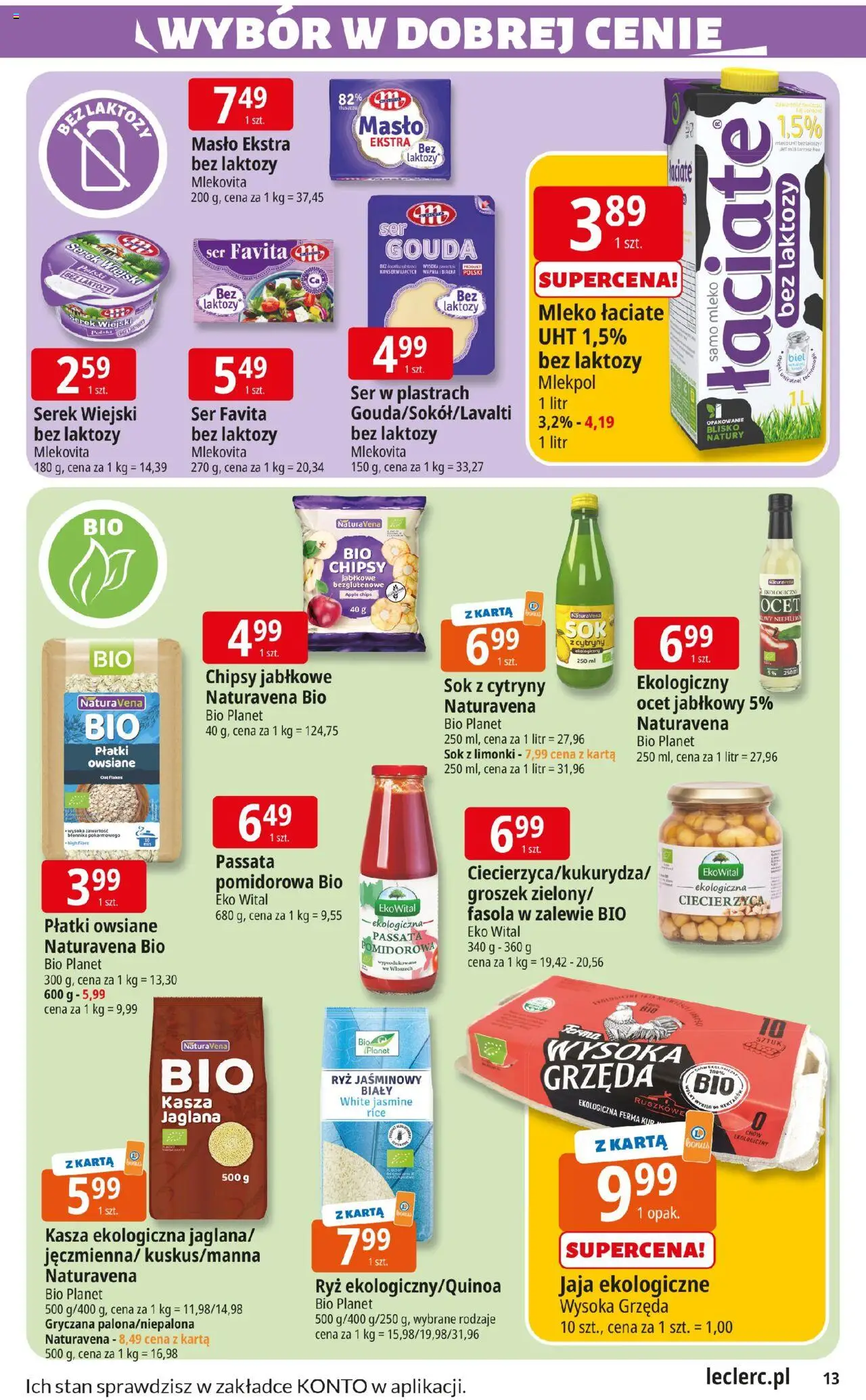 E.Leclerc Gazetka - Elbląg od 22.07.2025 | Strona: 13 | Produkty: Ser favita, Ciecierzyca, Płatki, Jaja