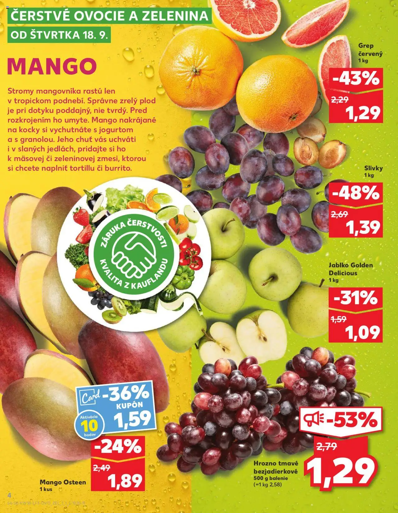Kaufland SK akciós ujság - amely érvényes a következő dátumtól: 18.09.2025 | Oldal: 4